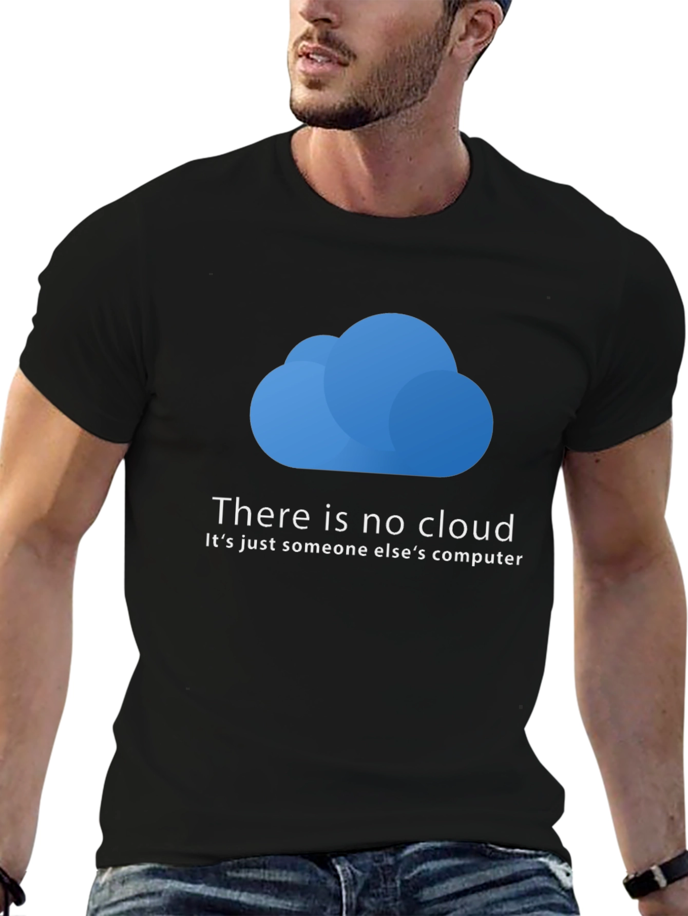 Black Funny Techie T-Shirt: There is No Cloud - Just Someone Else's Computer view 6