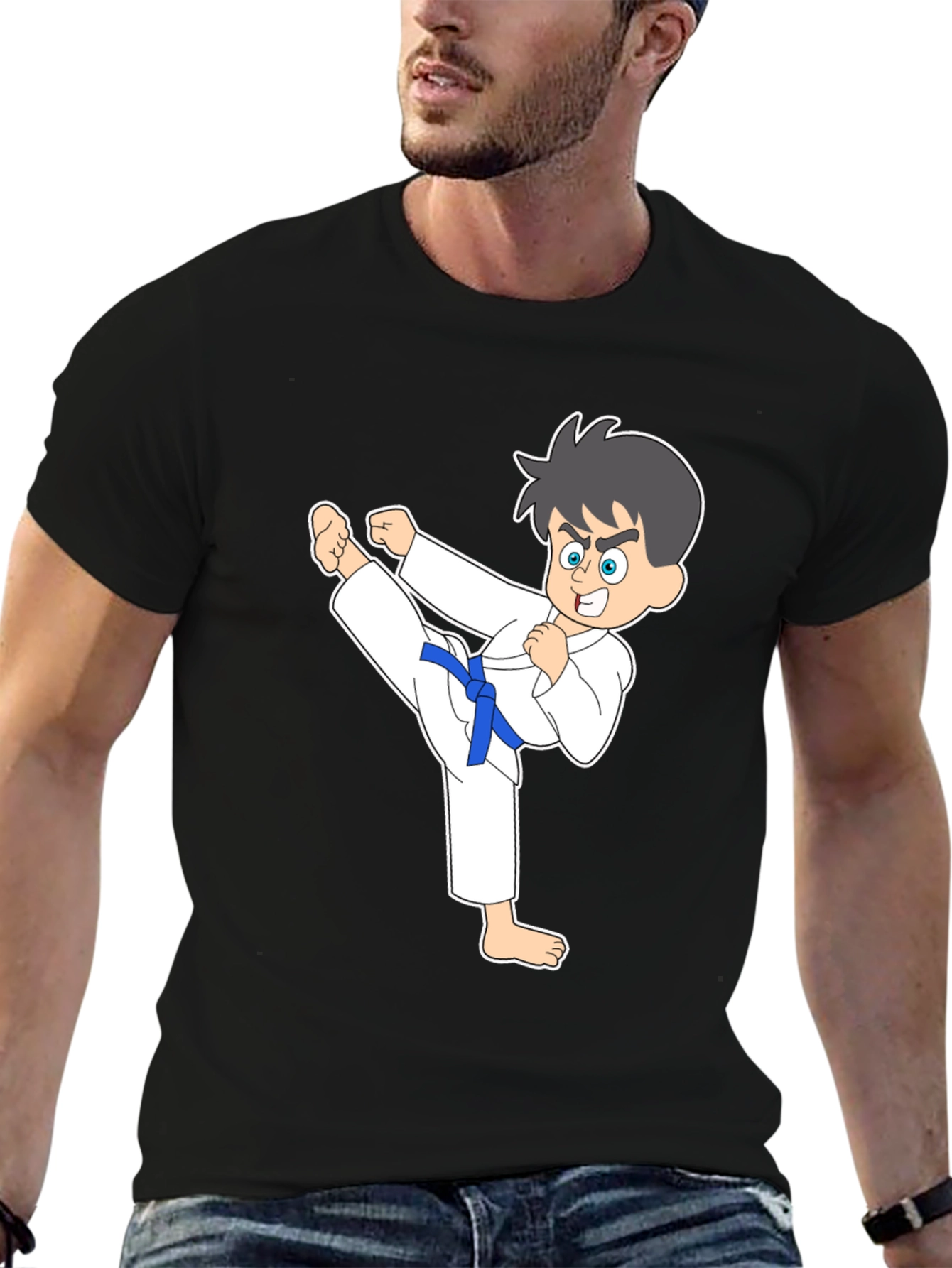 Black Karate Kid T-Shirt - Black Martial Arts Tee view 6