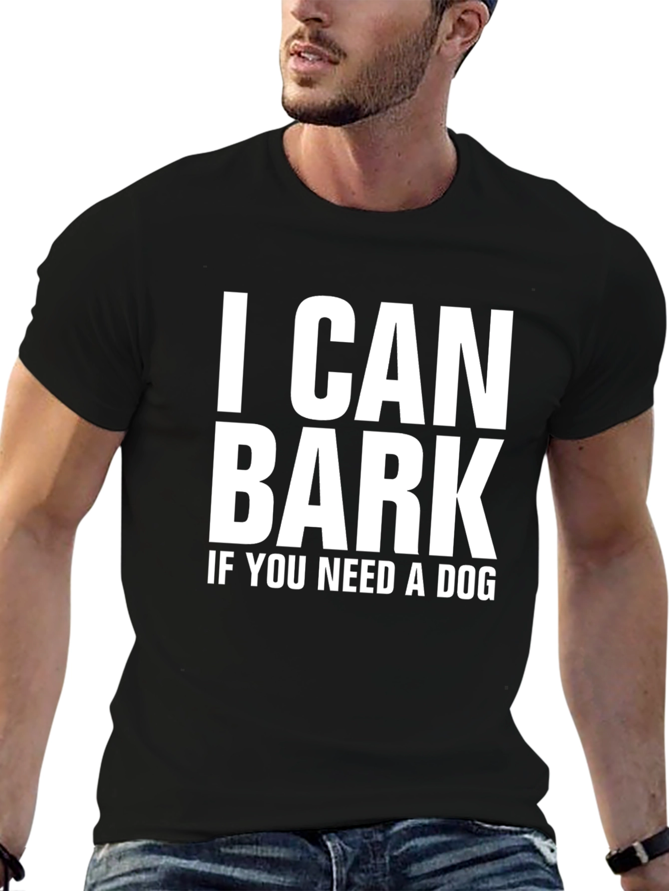 Black I Can Bark Funny Graphic Tee view 6