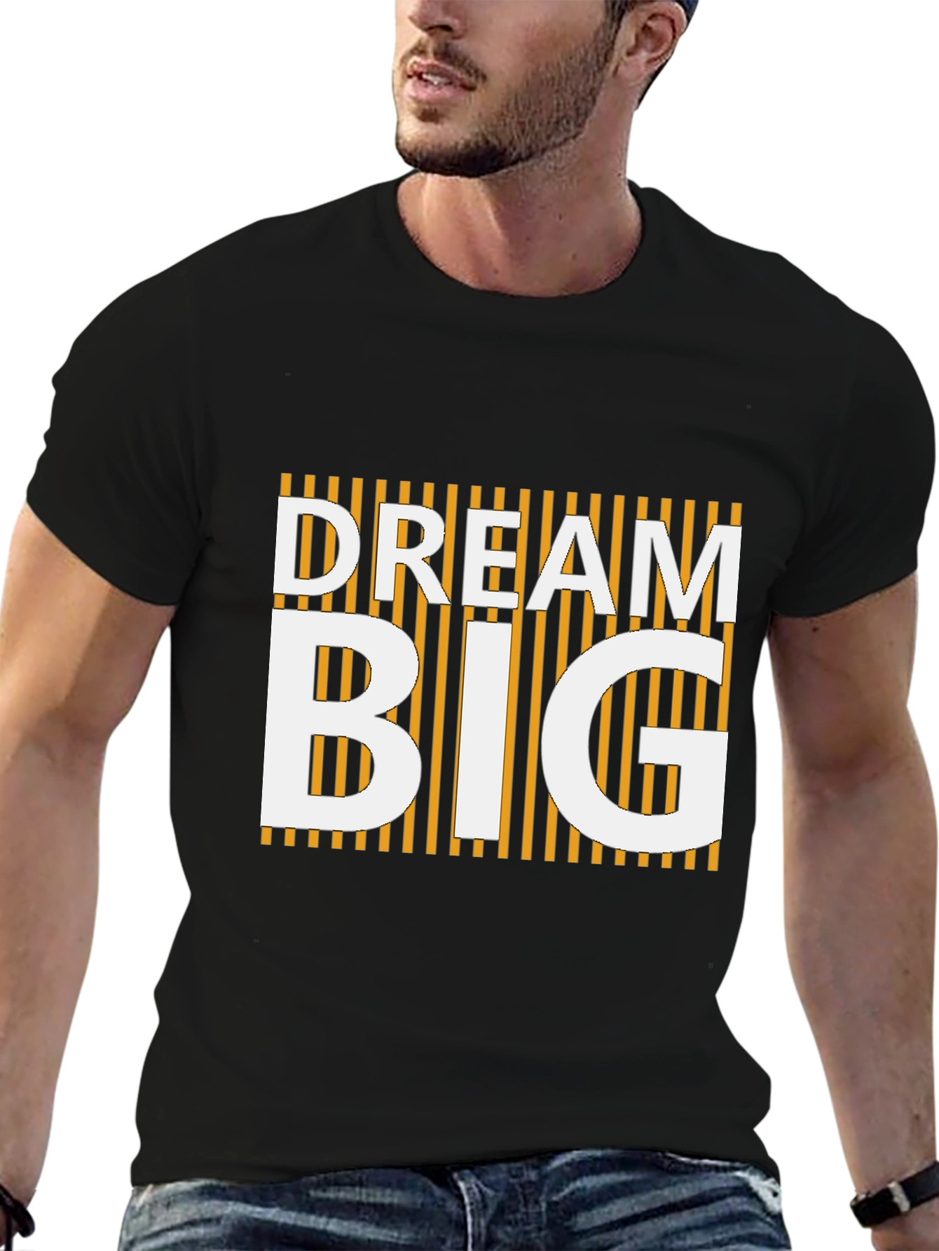 Black Dream Big Graphic Tee - Black Crew Neck view 6
