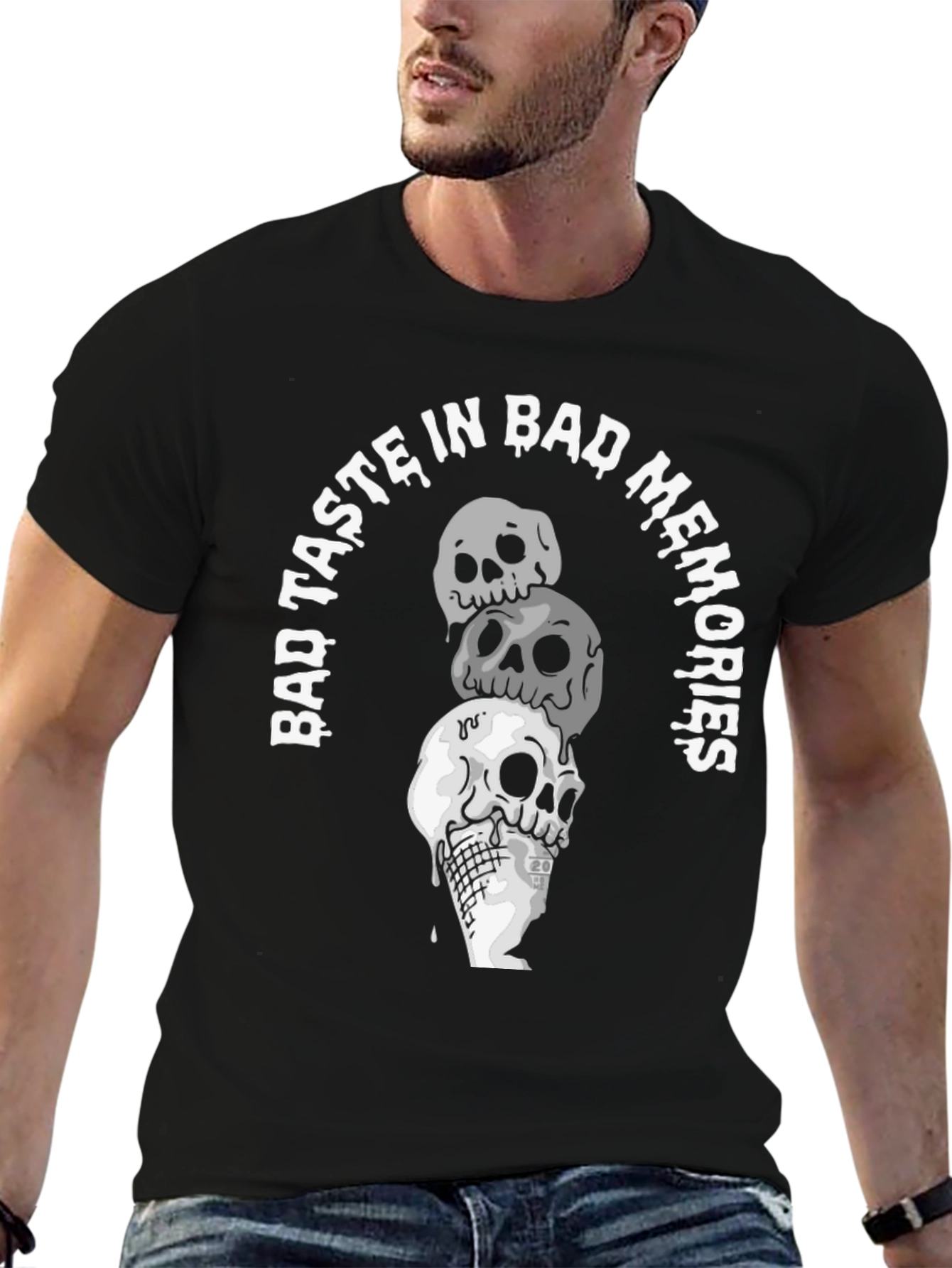 Black Skull Ice Cream T-Shirt - Bad Taste in Bad Memories view 6