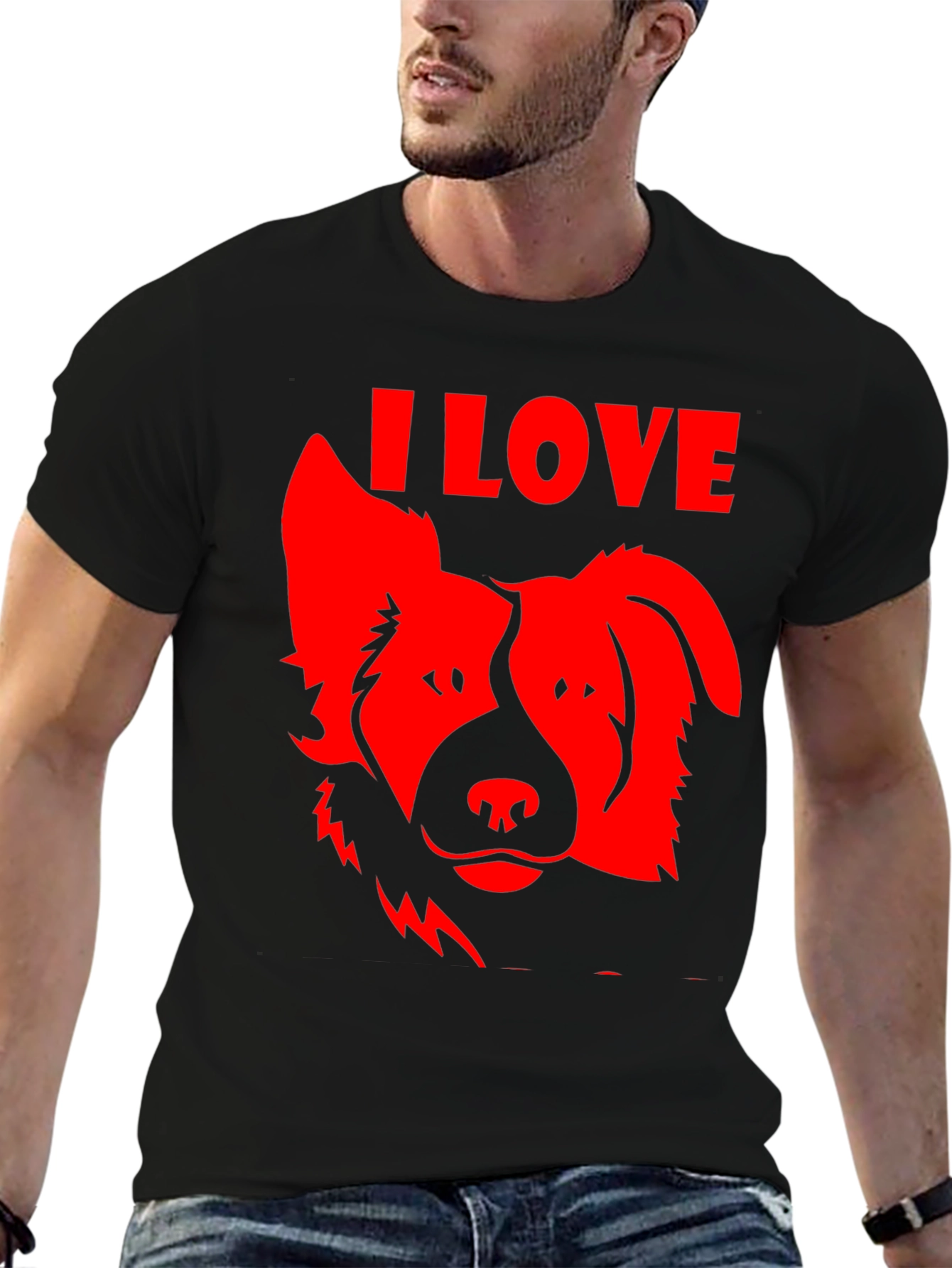 Black I Love Dogs Graphic Tee - Black view 6