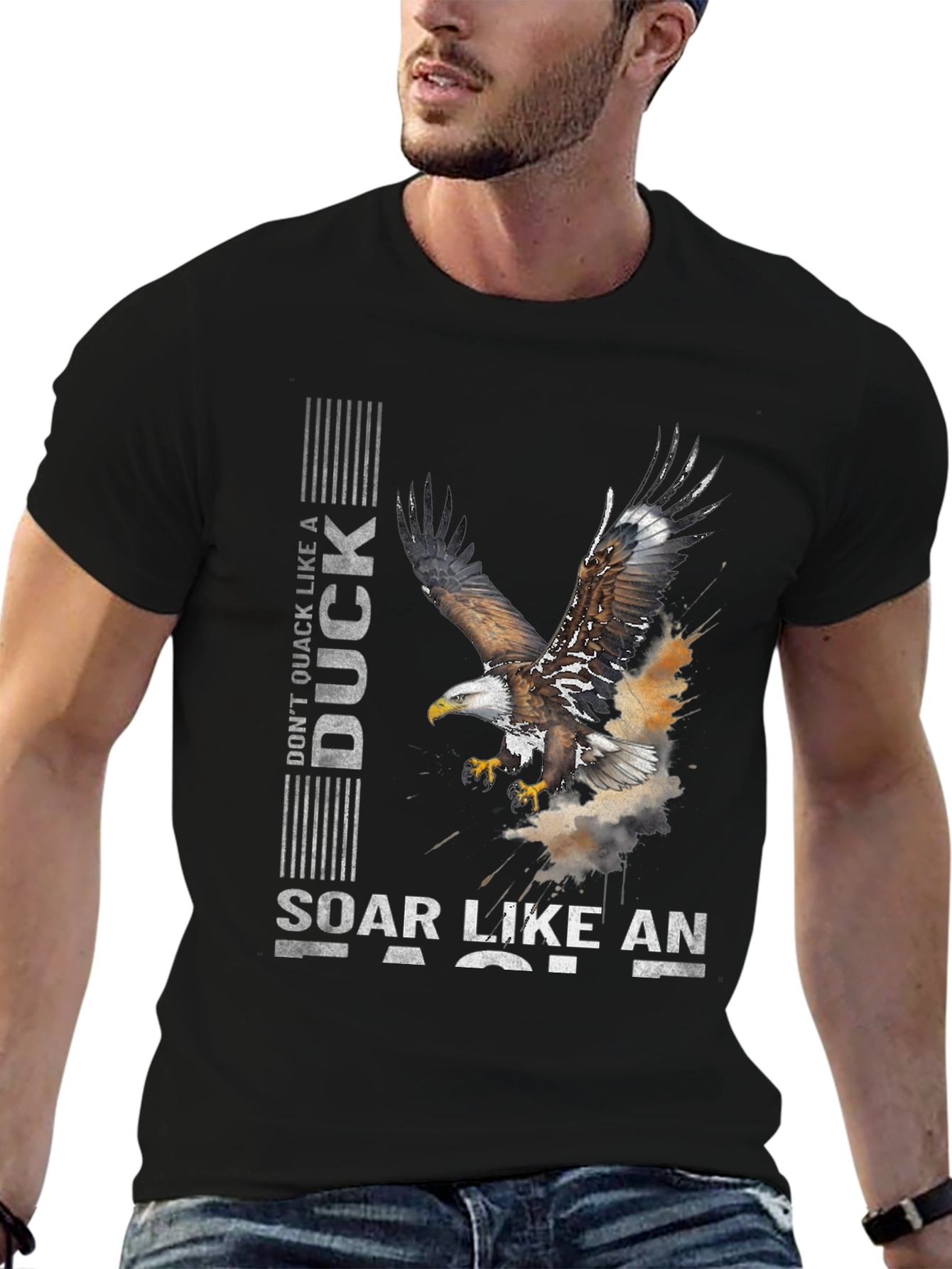 Black Don't Quack Like a Duck, Soar Like an Eagle Graphic Tee view 6