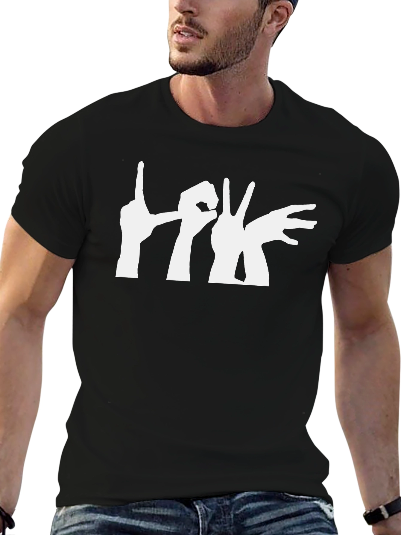 Black Love Sign Language Graphic Tee - Black view 6