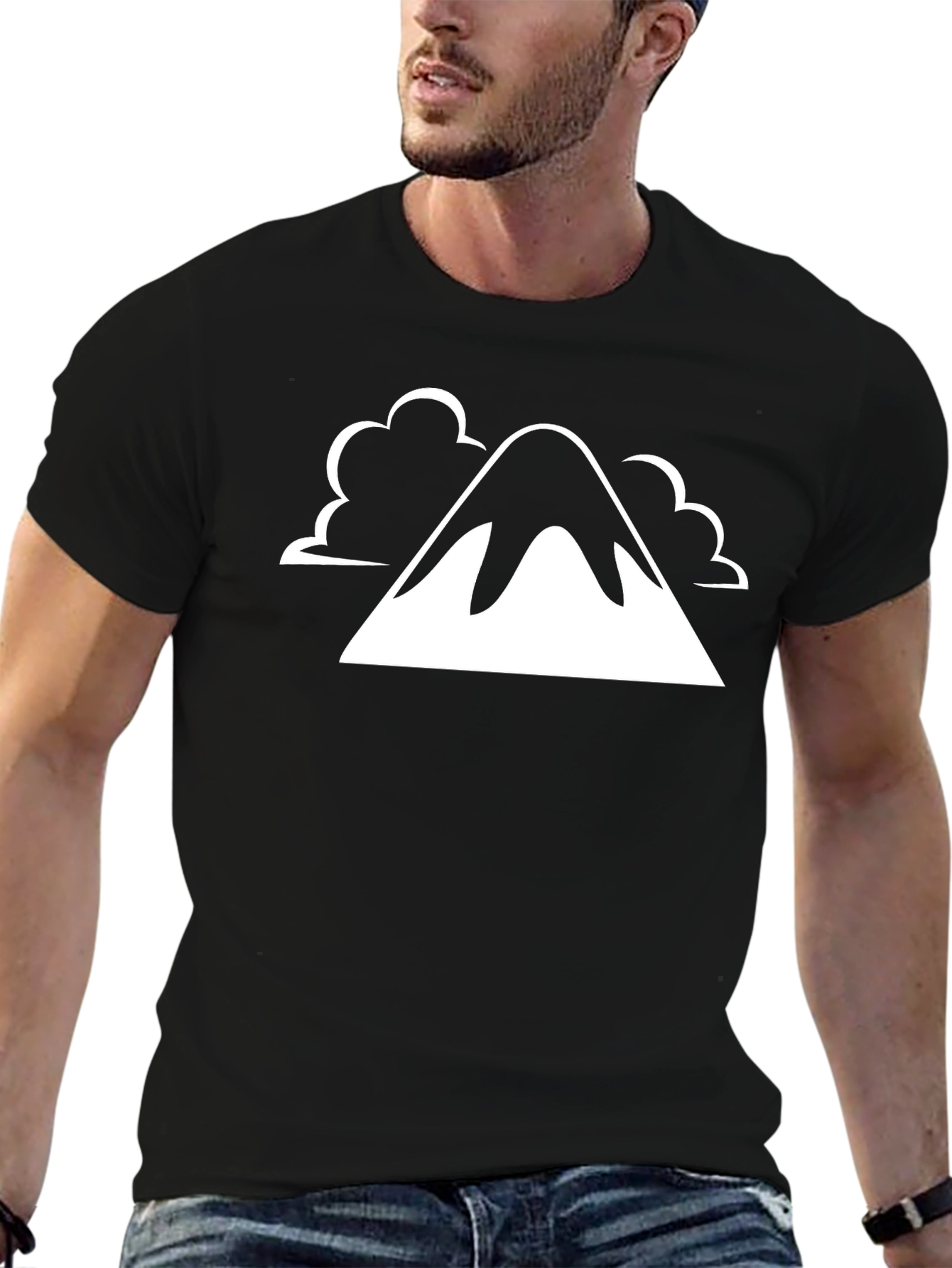 Black Mountain Graphic Tee - Black Cotton Blend Shirt view 6