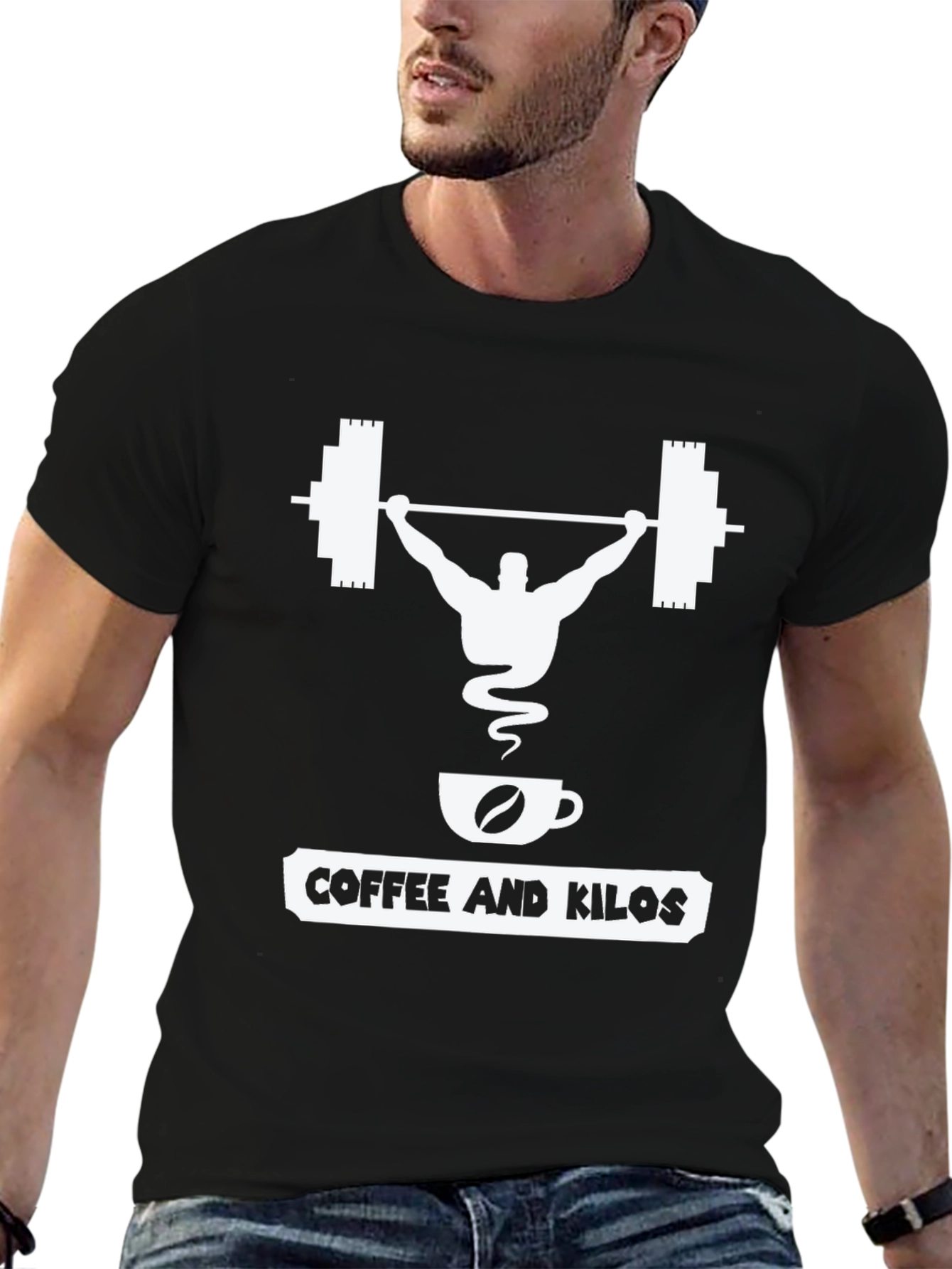 Black Coffee & Kilos Weightlifting T-Shirt view 6