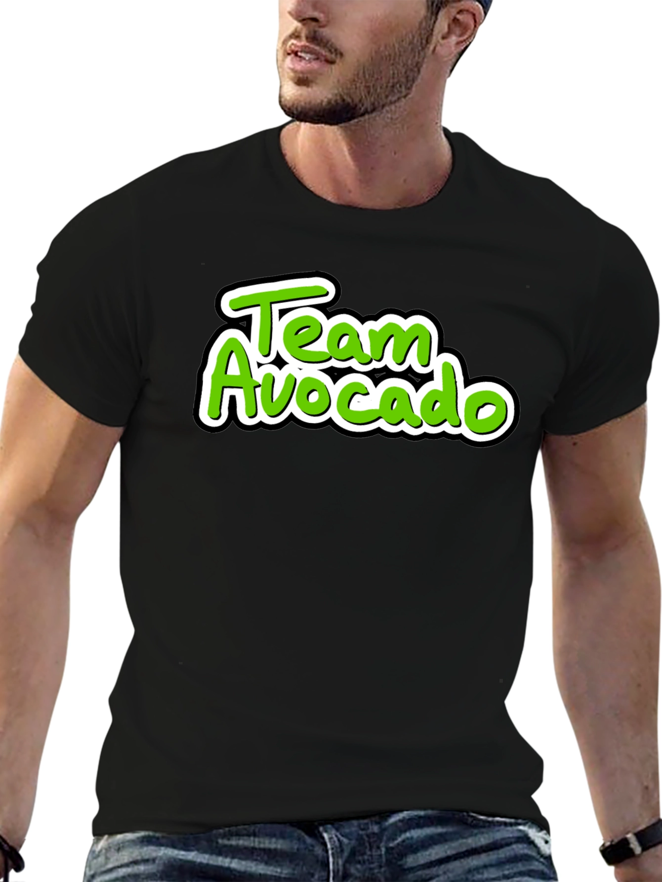 Black Team Avocado Graphic T-Shirt view 6