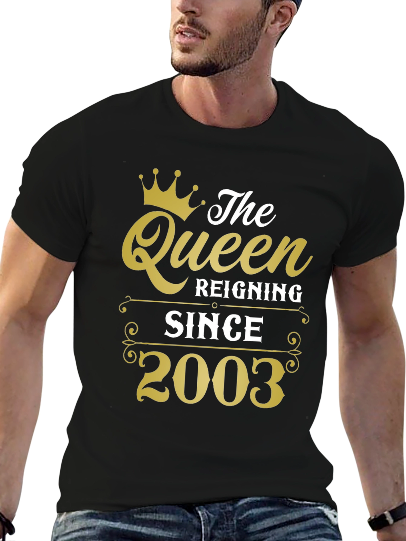 Black The Queen Reigning Since 2003 T-Shirt view 6