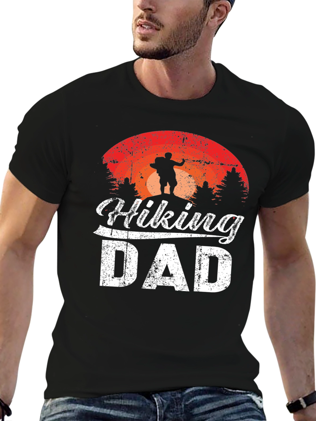 Black Hiking Dad T-Shirt - Outdoor Adventure Apparel view 6