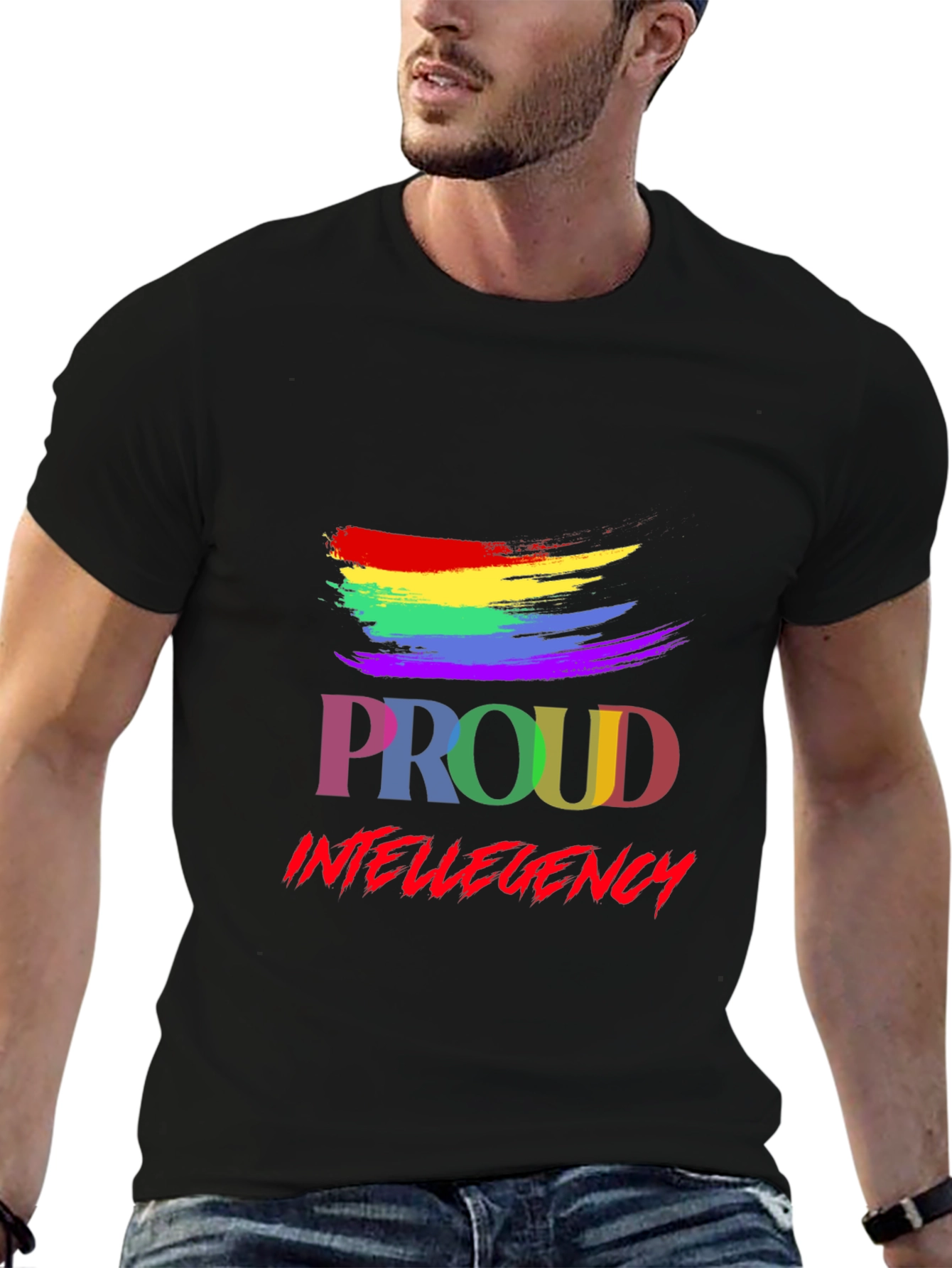 Black Proud Intellegency LGBTQ+ T-Shirt view 6
