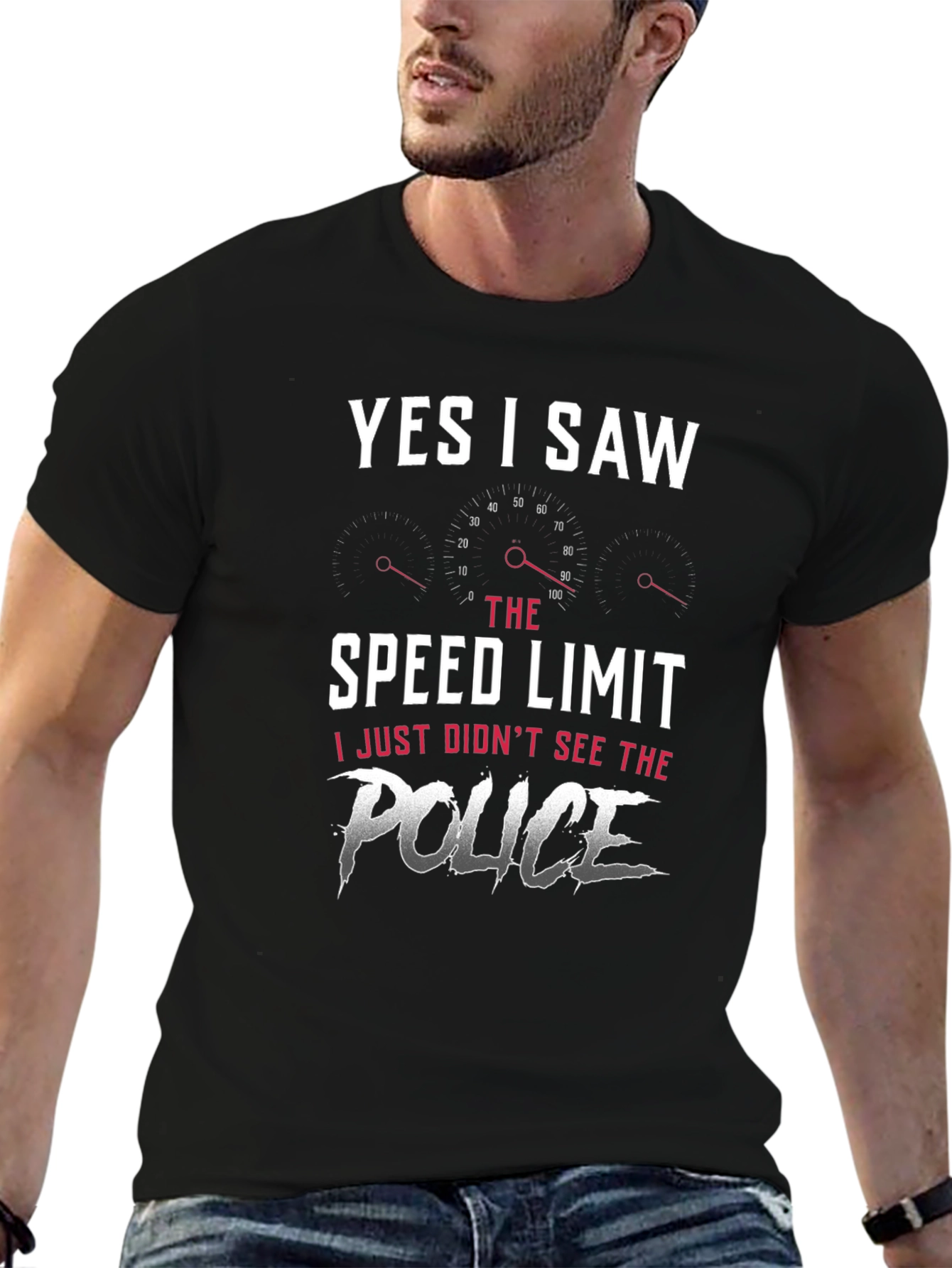 Black Yes I Saw the Speed Limit T-Shirt - Funny Car Enthusiast Tee view 6