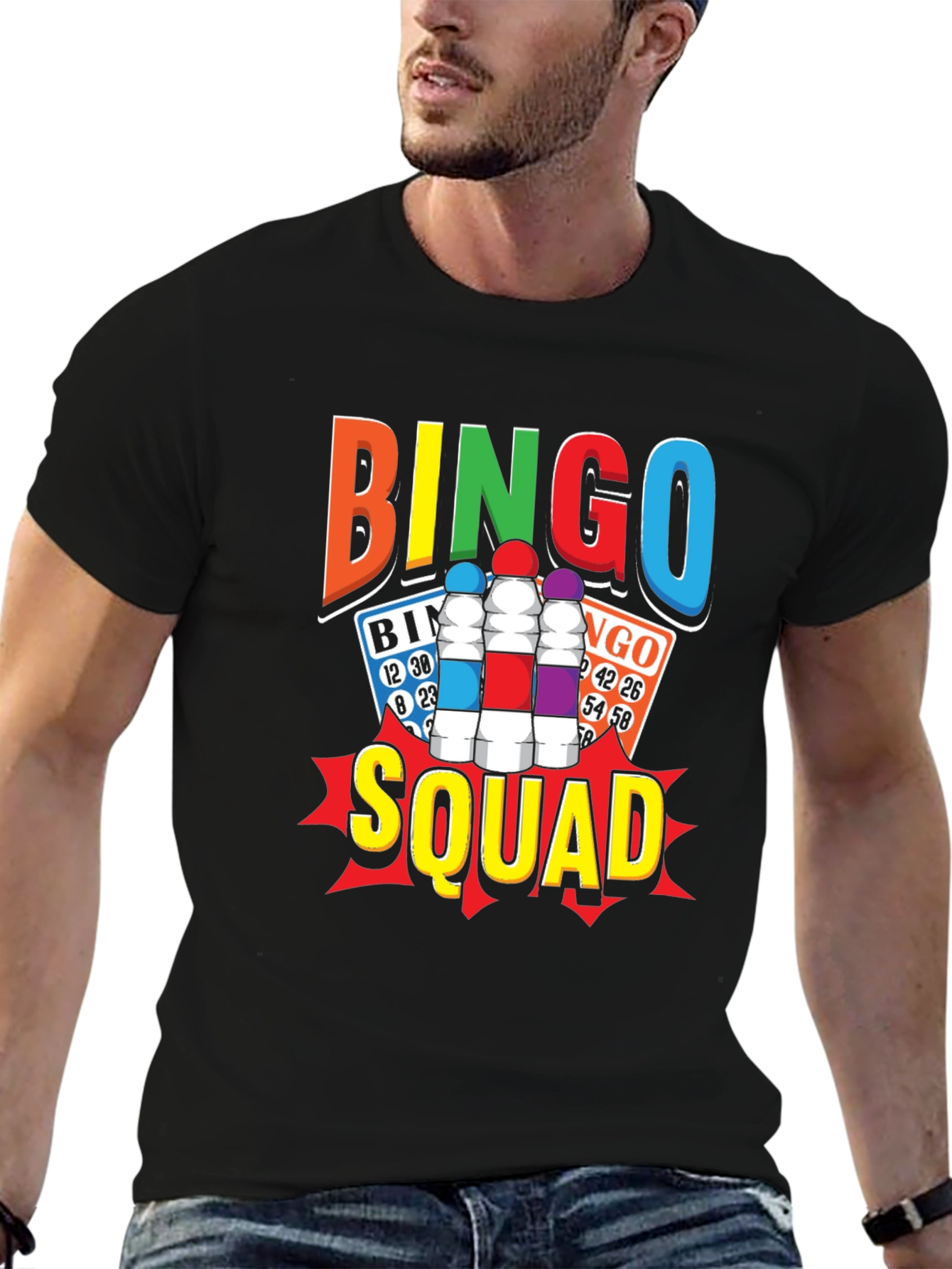 Black Bingo Squad T-Shirt - Fun & Colorful Design view 6