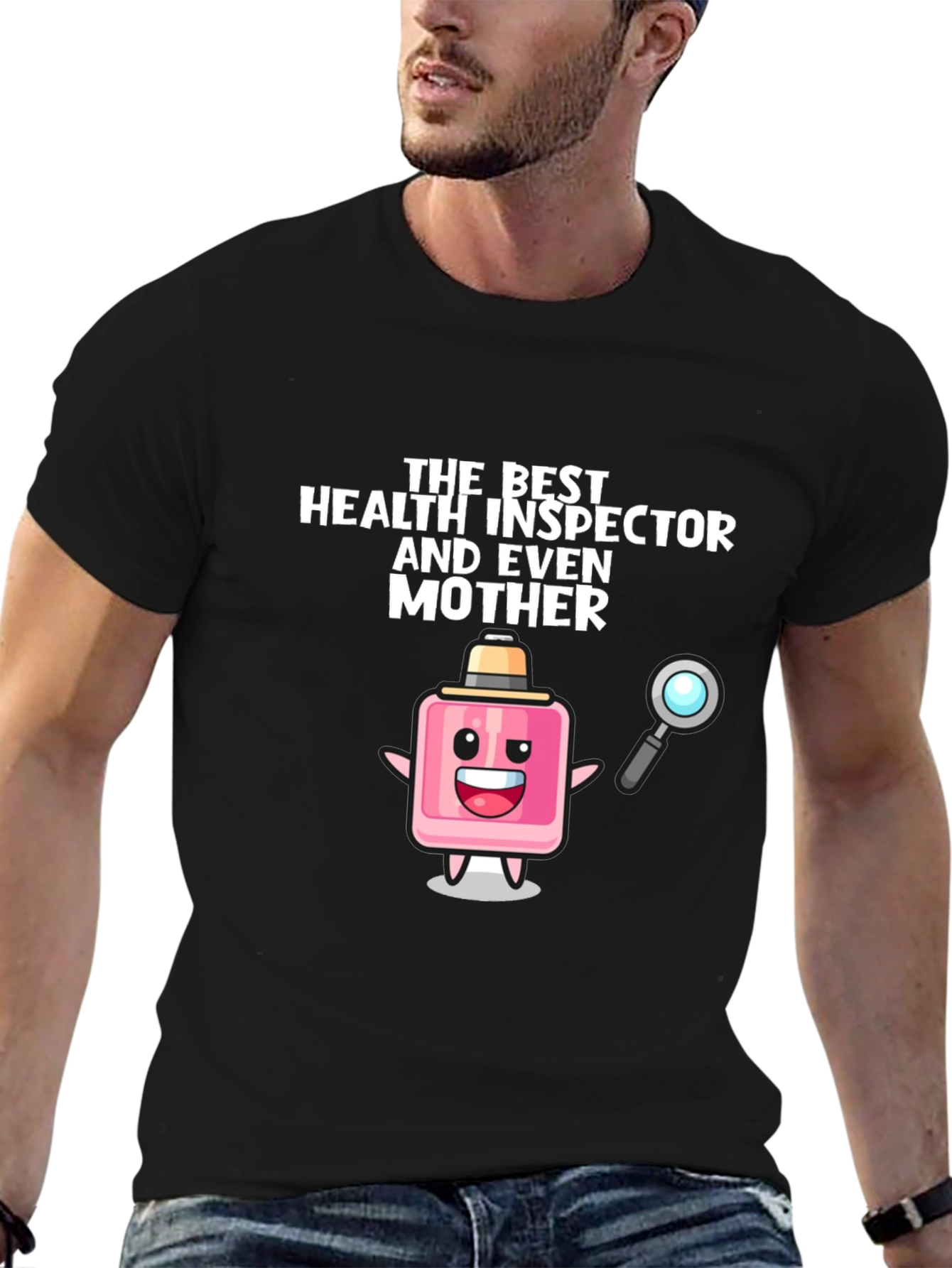 Black Health Inspector Mother Novelty T-Shirt view 6