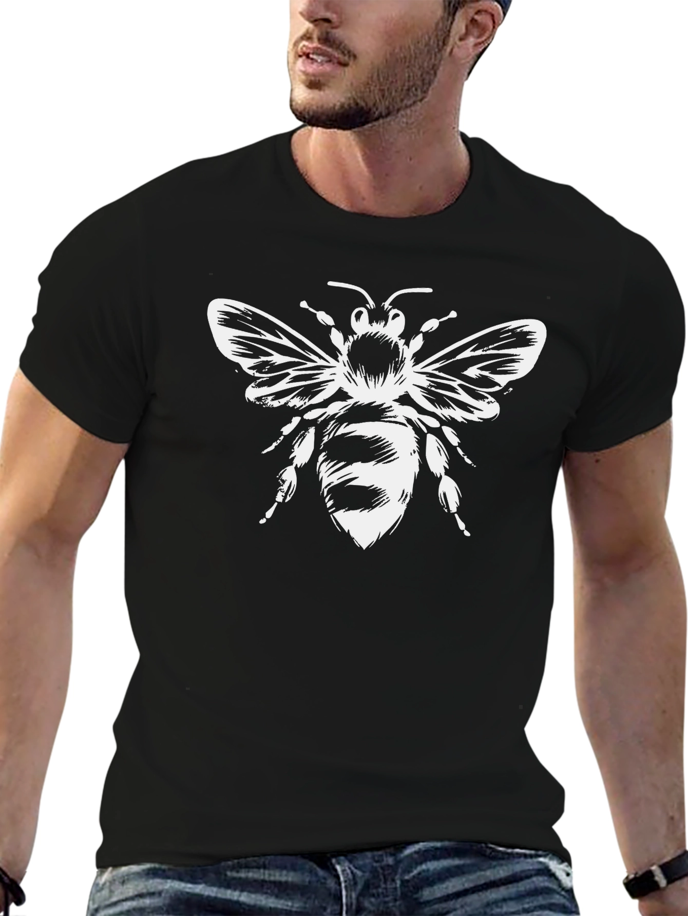 Black Black Bee Graphic Tee - Stylish Insect Design view 6