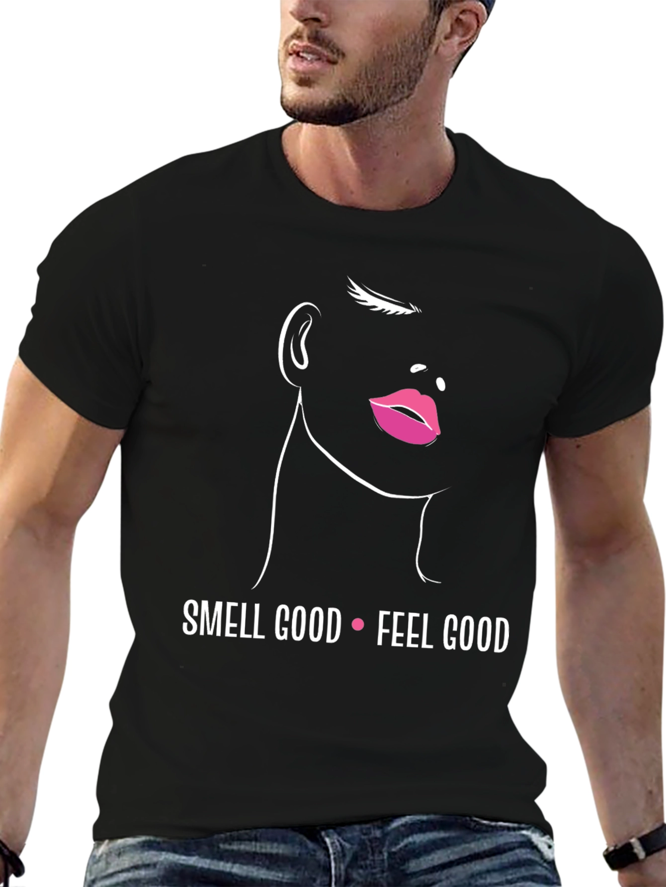 Black Smell Good Feel Good Graphic Tee view 6