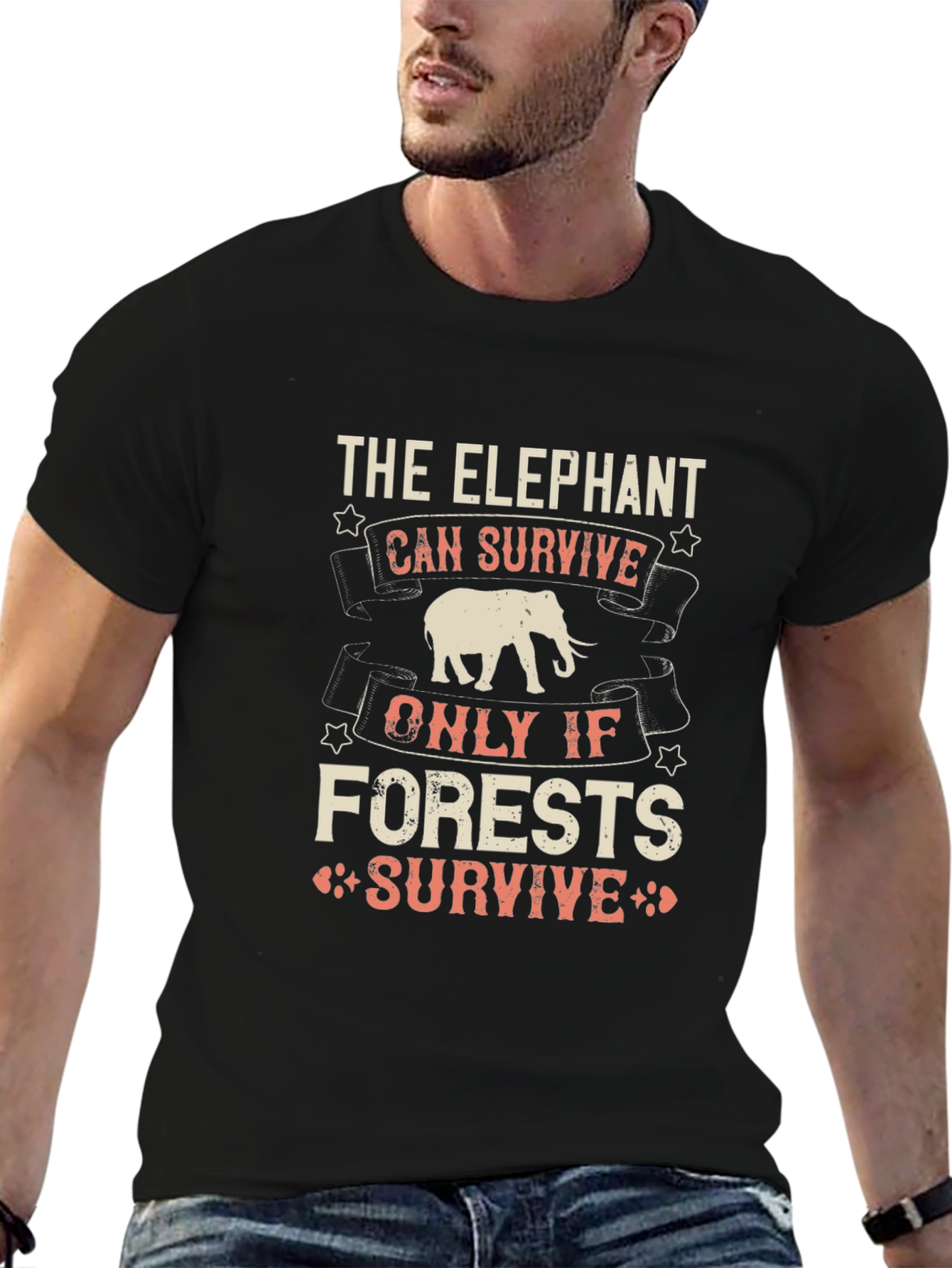 Black Elephant Conservation T-Shirt: Save the Forests view 6