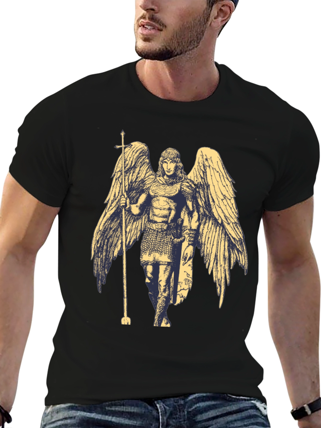Black Angel Graphic Black T-Shirt view 6