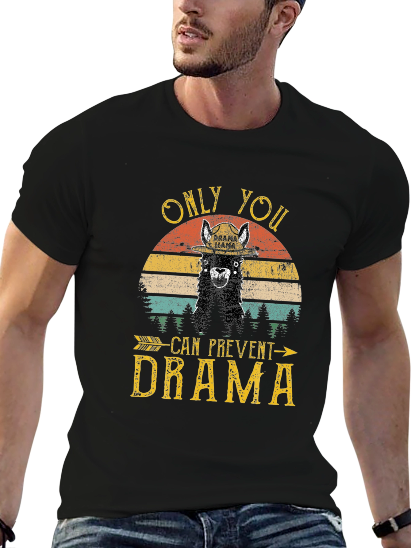 Black Drama Llama Graphic T-Shirt - Prevent Drama Tee view 6