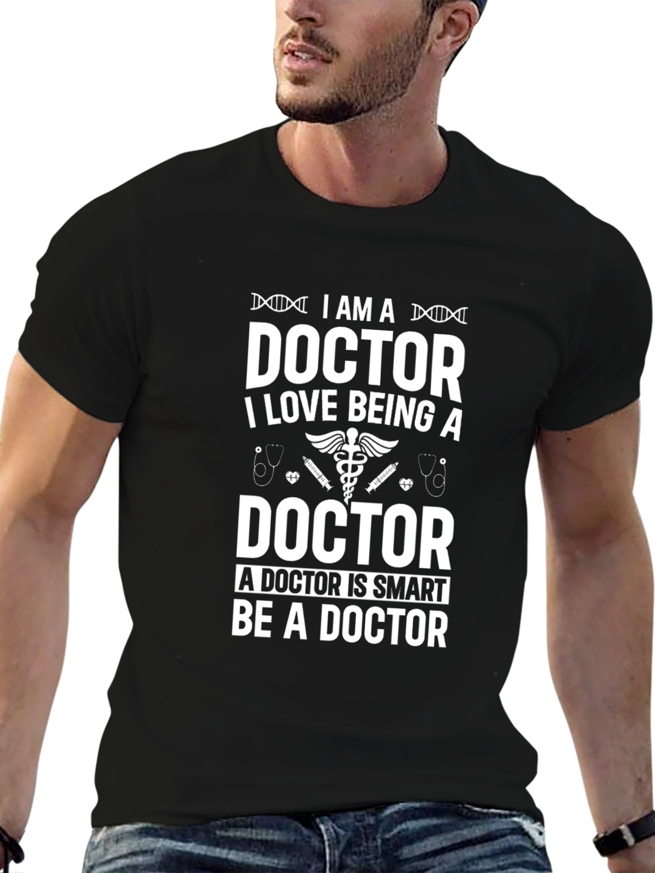 Black I am a Doctor T-Shirt | Medical Professional Tee view 6