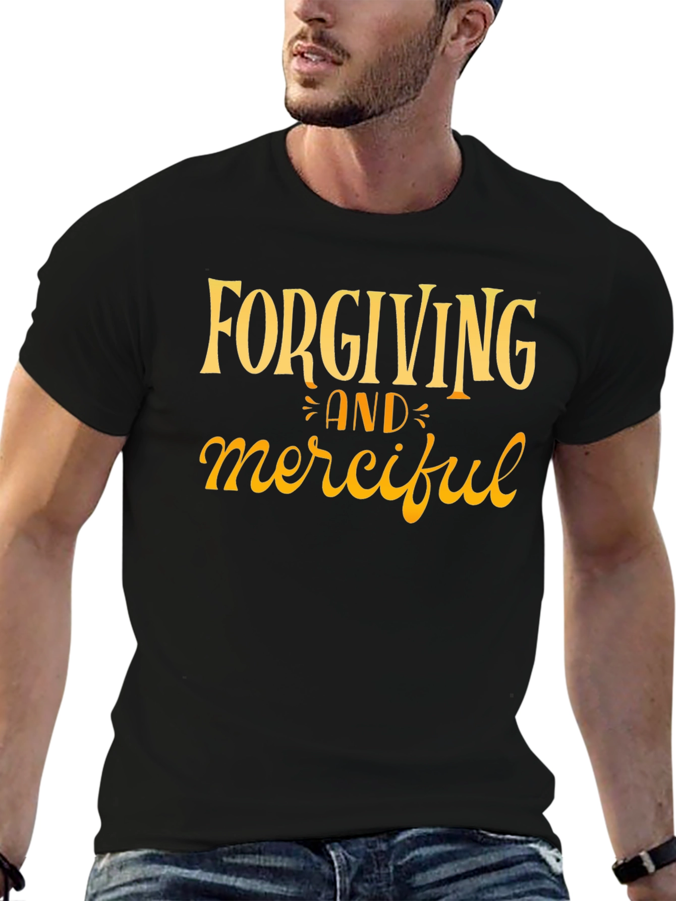 Black Forgiving & Merciful Graphic Tee view 6