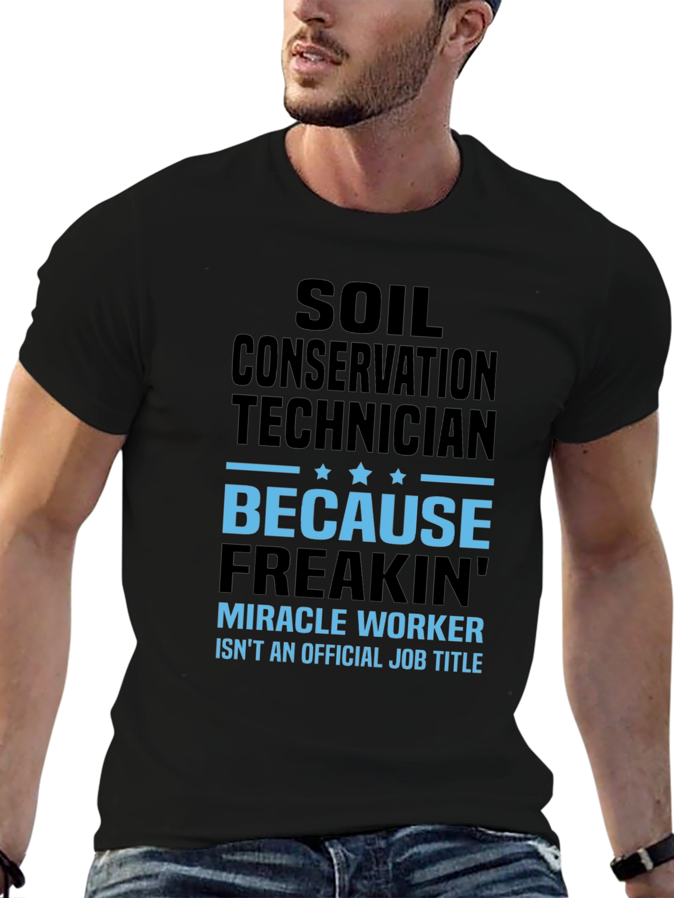 Black Soil Conservation Technician T-Shirt - Miracle Worker view 6