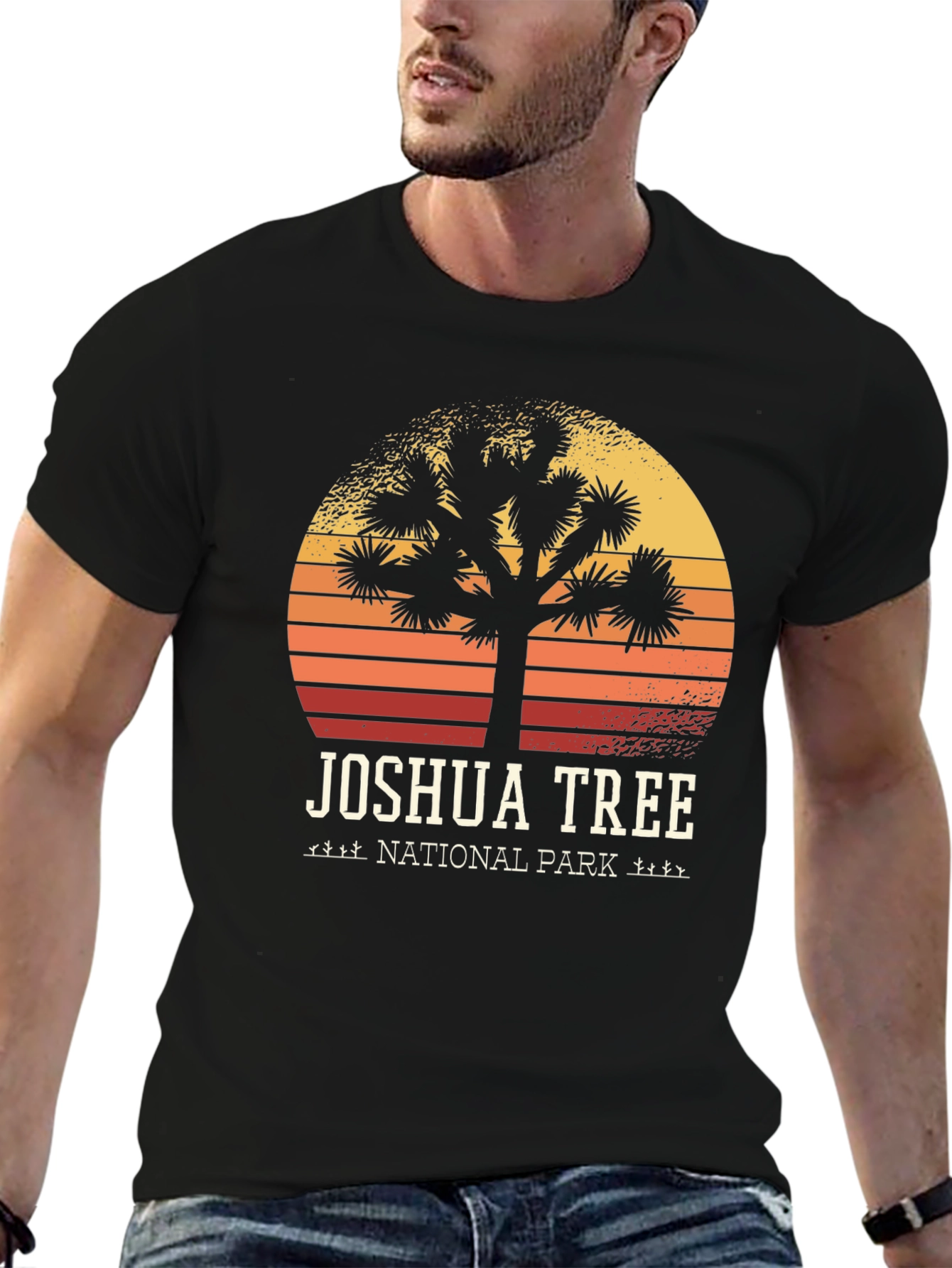Black Joshua Tree National Park Graphic Tee view 6