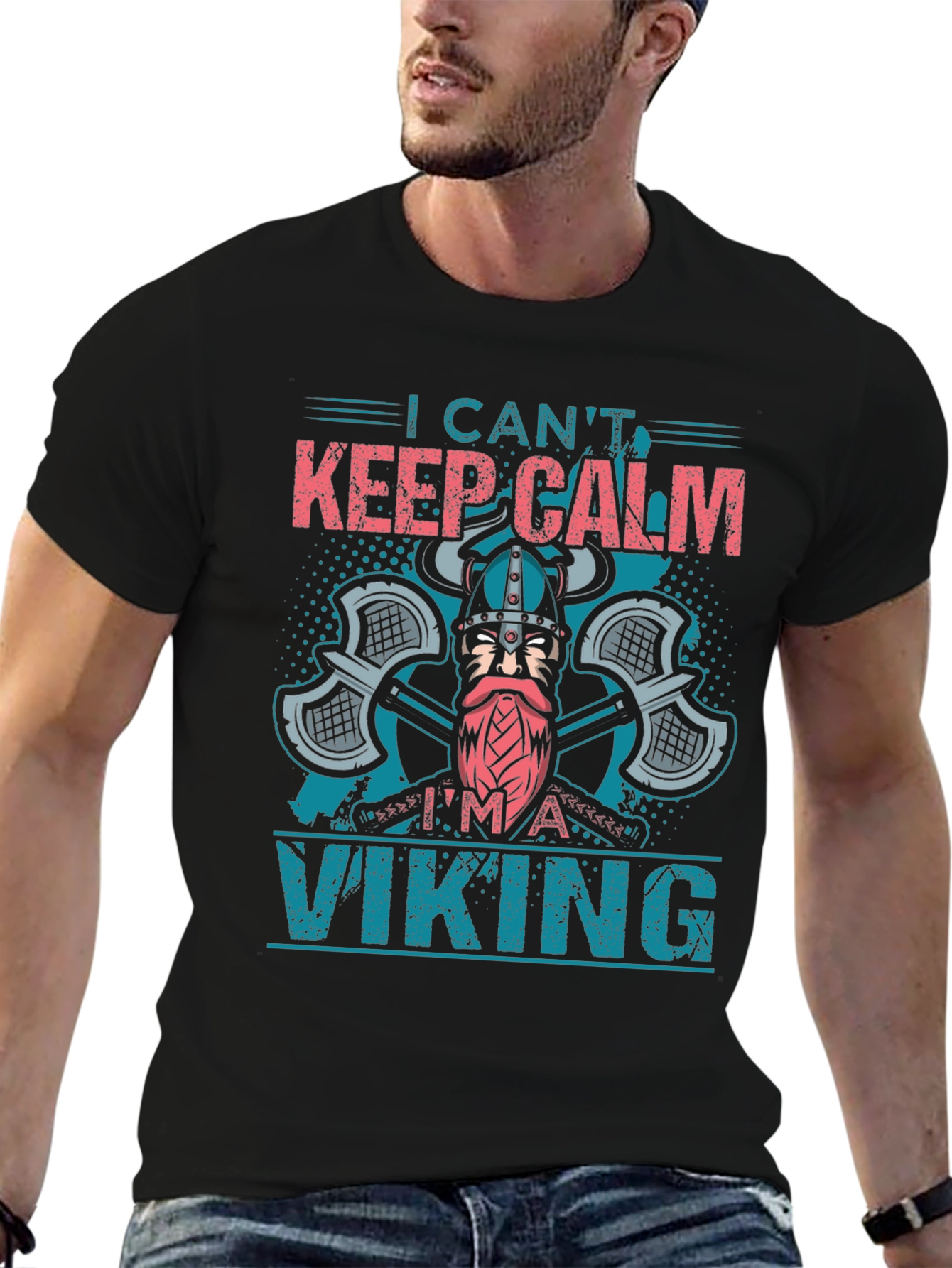 Black Viking Graphic T-Shirt - I Can't Keep Calm! view 6