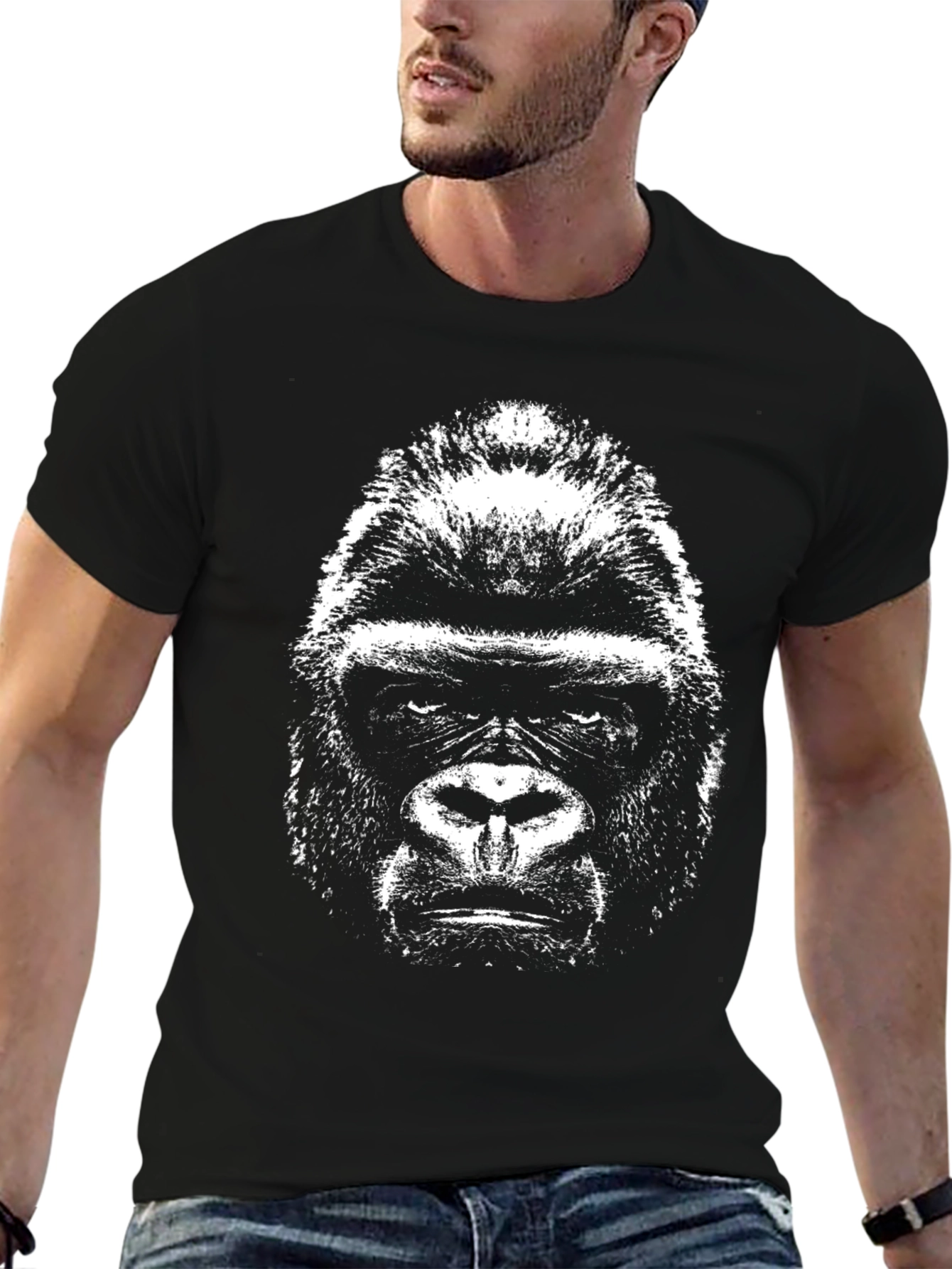 Black Black Gorilla Graphic T-Shirt view 6