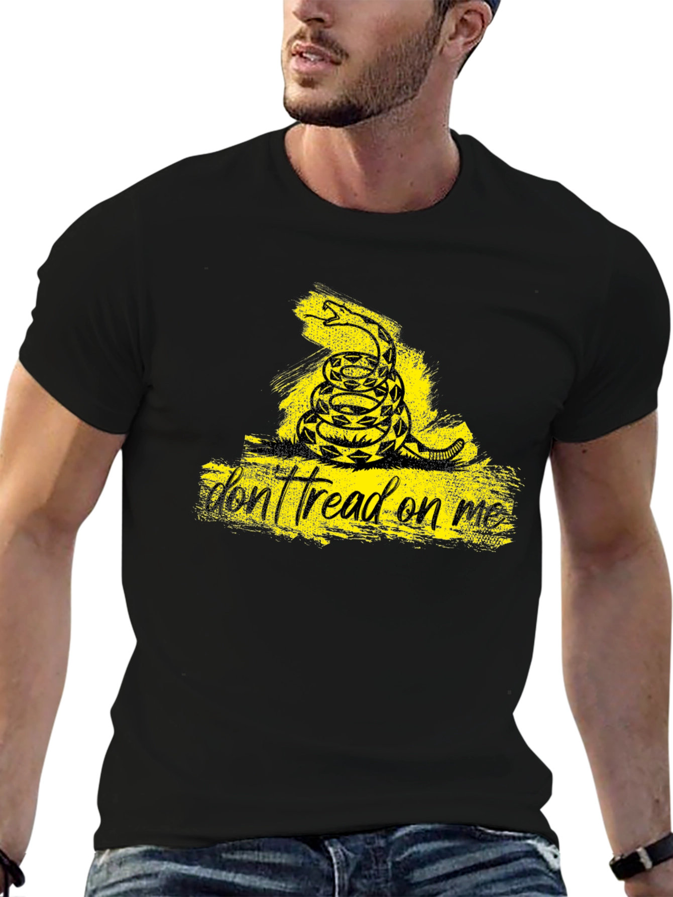 Black Don't Tread On Me T-Shirt - Black view 6