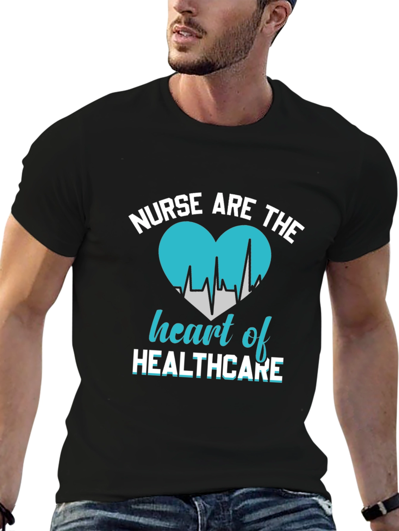 Black Nurse Are The Heart Of Healthcare T-Shirt view 6