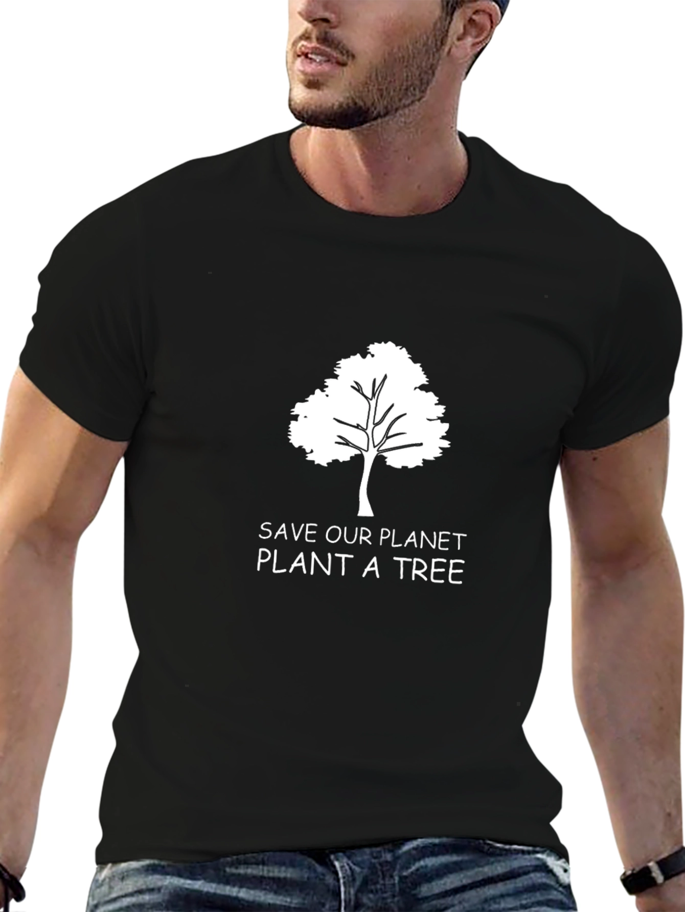 Black Eco-Friendly 'Save Our Planet' Graphic Tee view 6