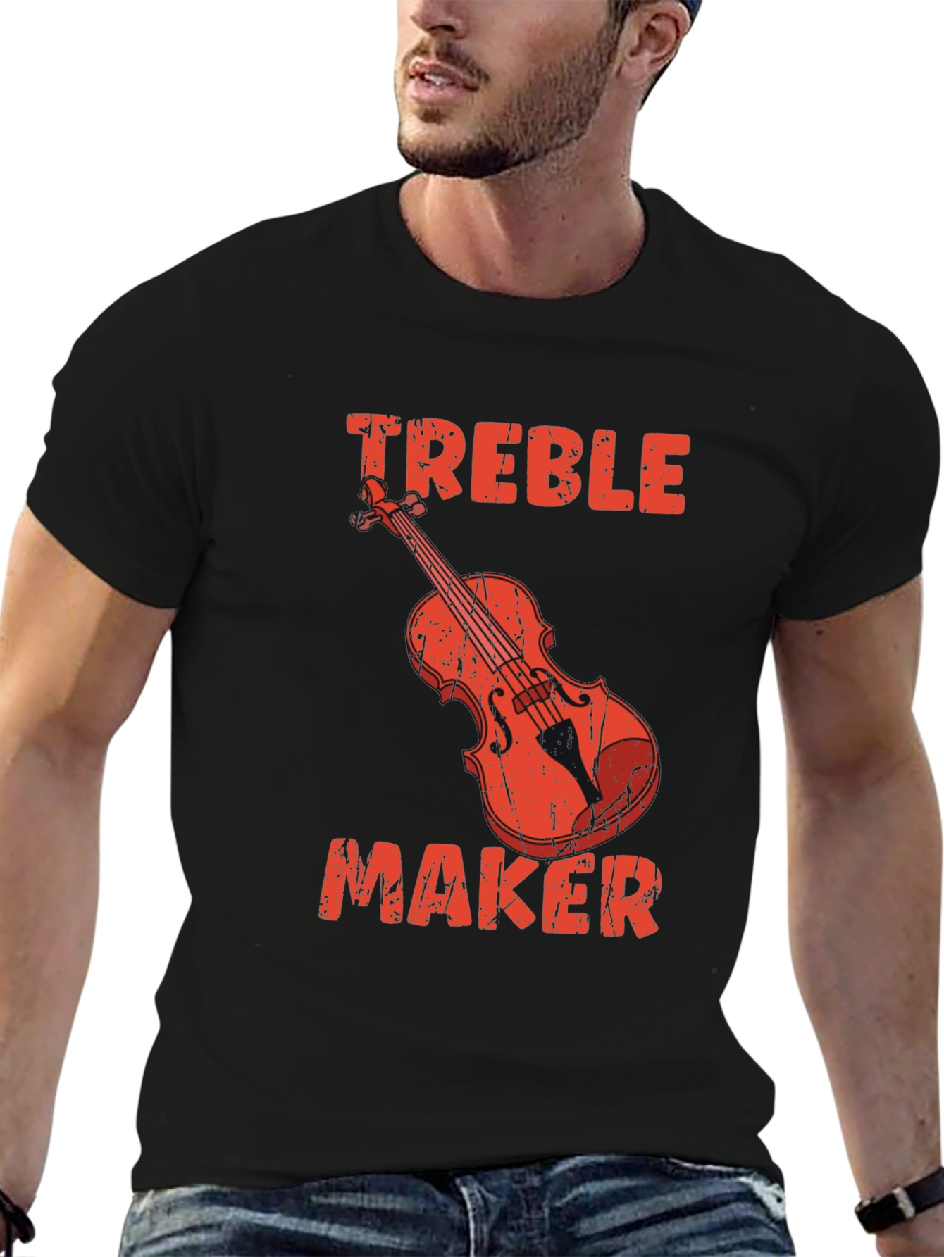 Black Treble Maker Graphic Tee - Musician T-Shirt view 6