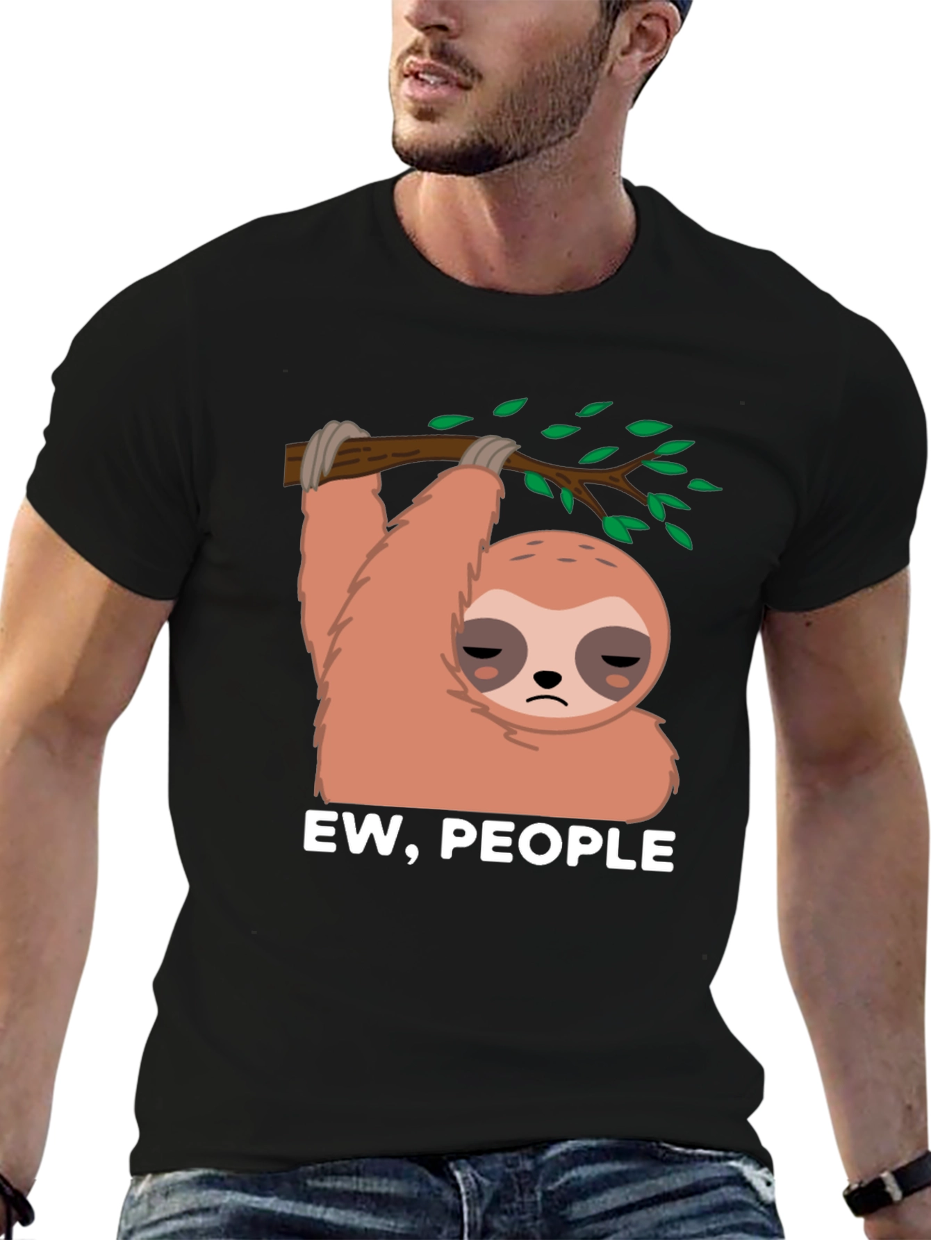 Black Ew, People Sloth Graphic Tee view 6