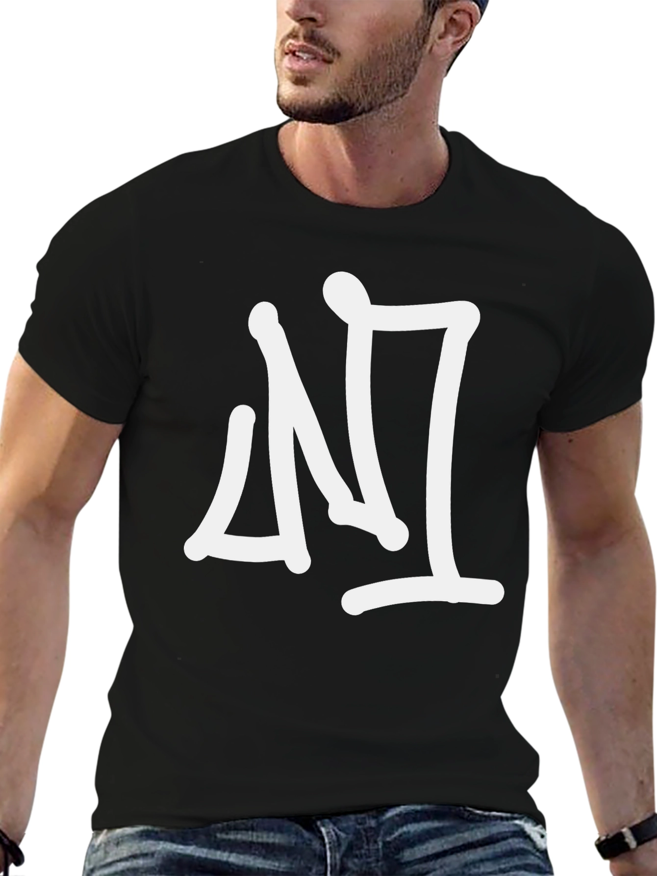 Black Unique Graphic Tee - Street Style Black T-Shirt view 6