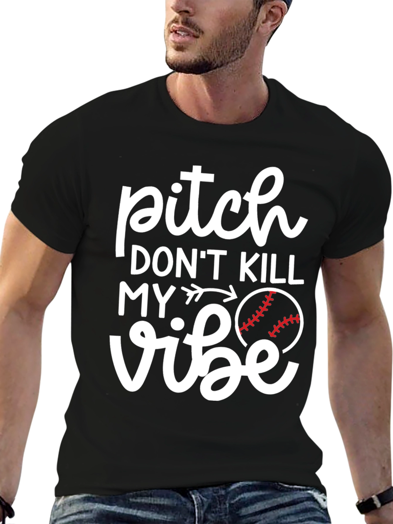 Black Pitch Don't Kill My Vibe Graphic Tee view 6