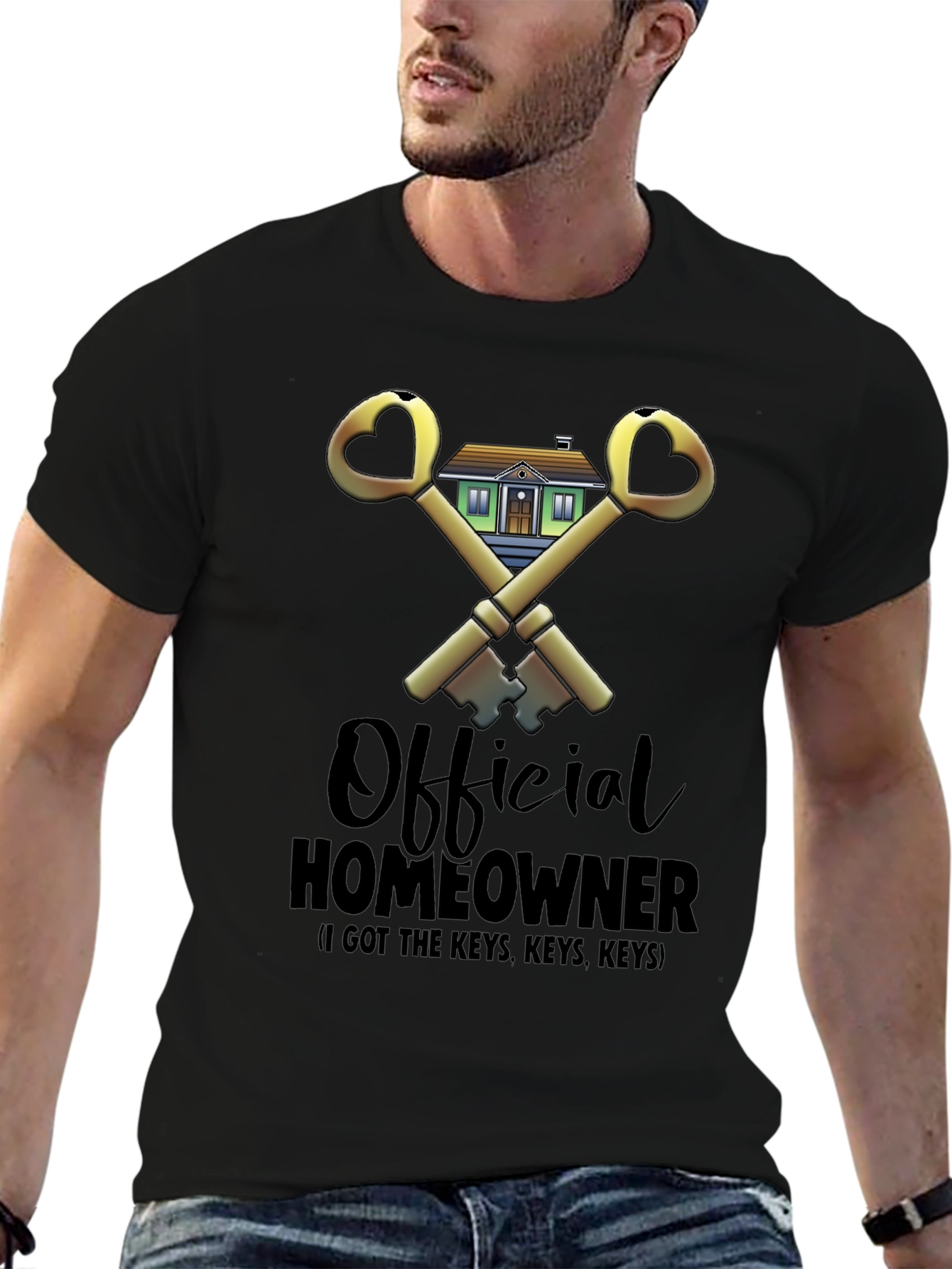 Black Official Homeowner T-Shirt - Got the Keys! view 6