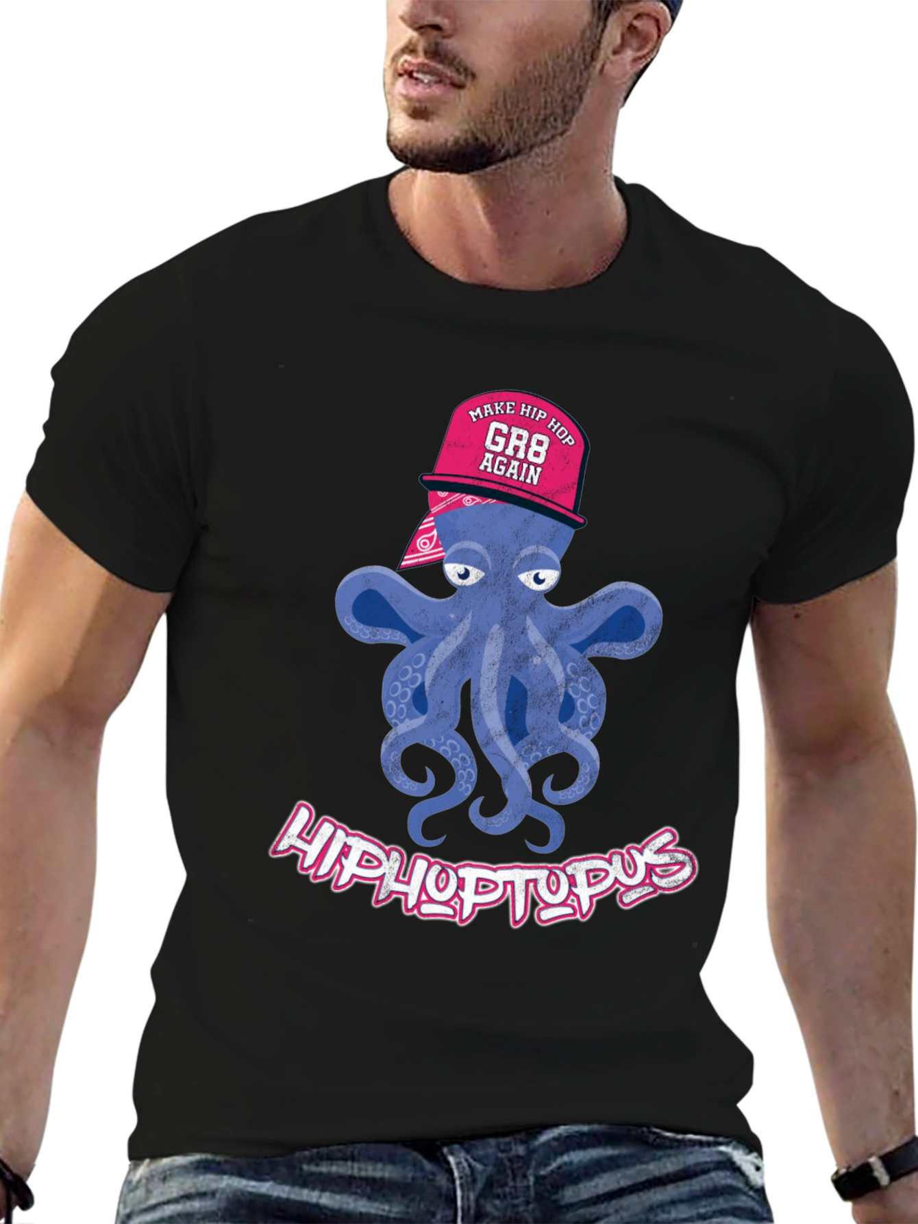 Black HipHoptopus T-Shirt view 6