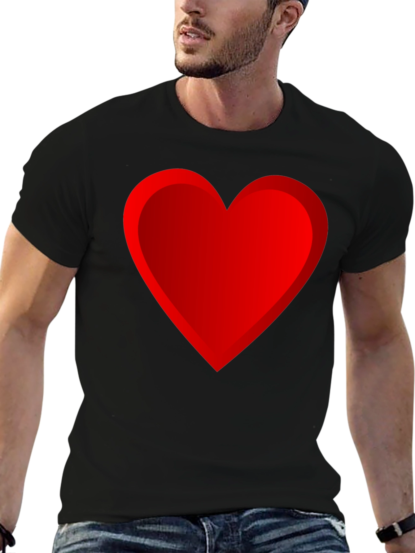 Black Heart Graphic Black T-Shirt view 6