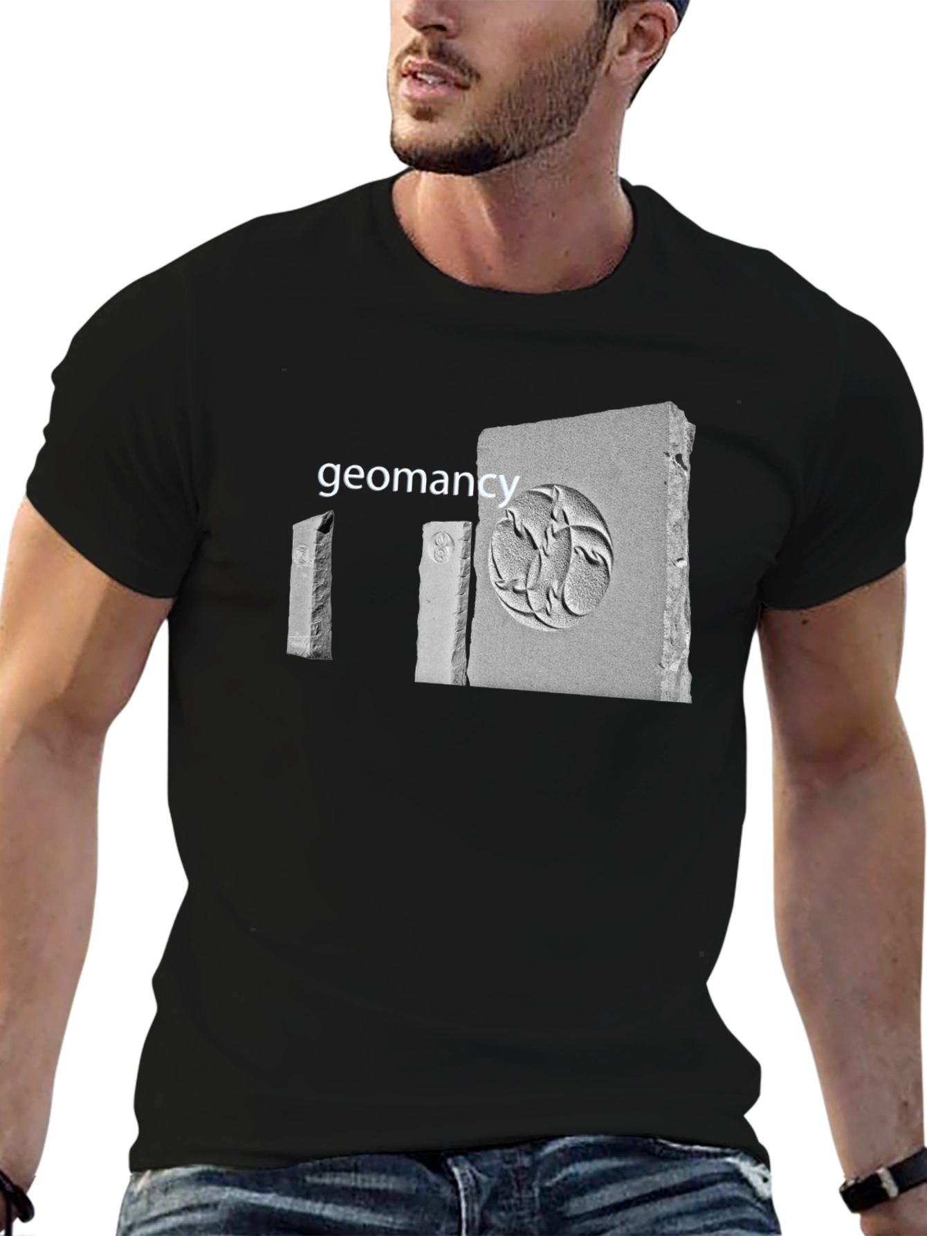 Black Geomancy Print Graphic T-Shirt view 6