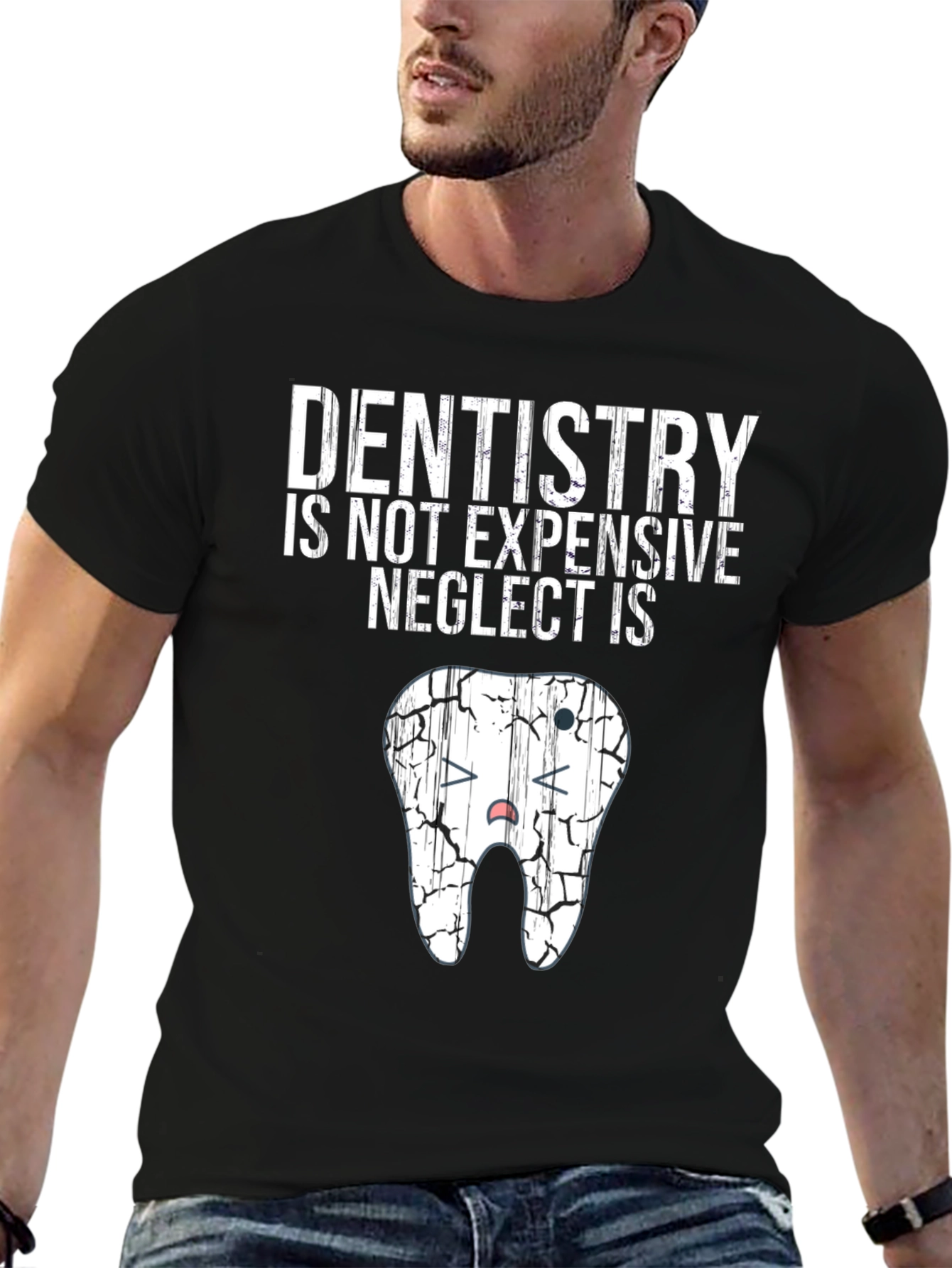 Black Dentistry Neglect Funny Graphic Tee view 6