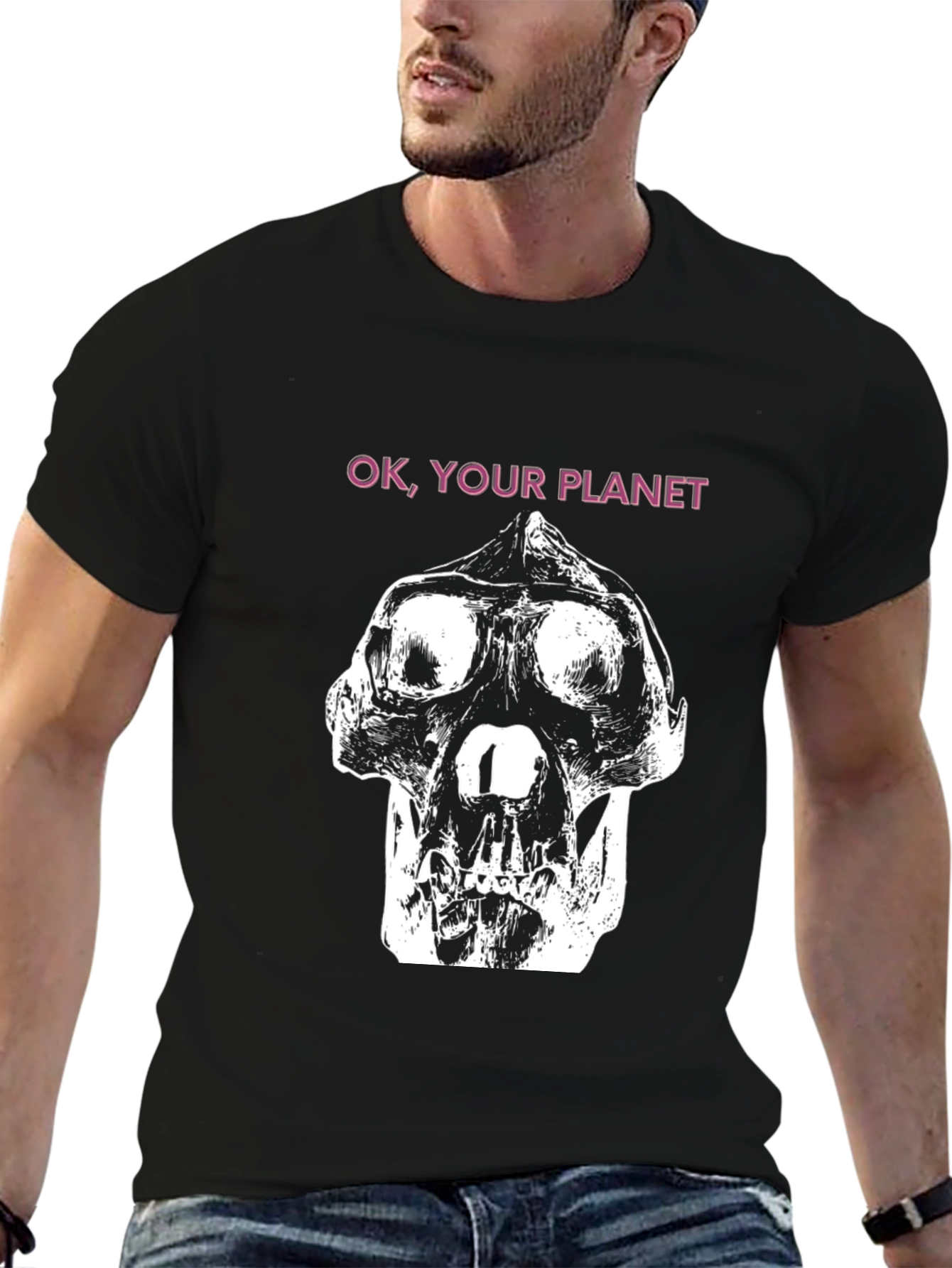 Black Ok, Your Planet Graphic Tee view 6