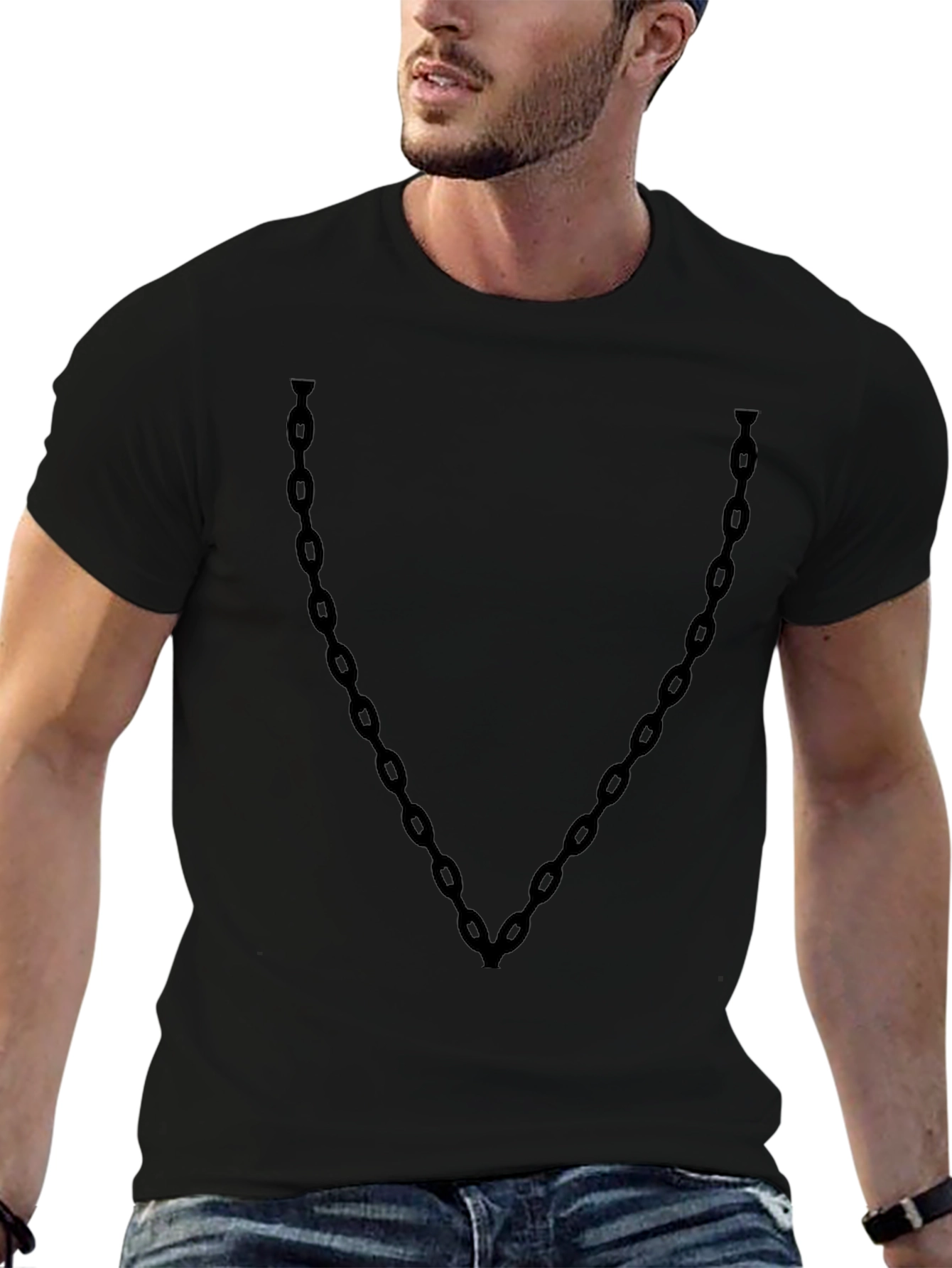 Black Chain Graphic Tee - Cool Casual Style - 6