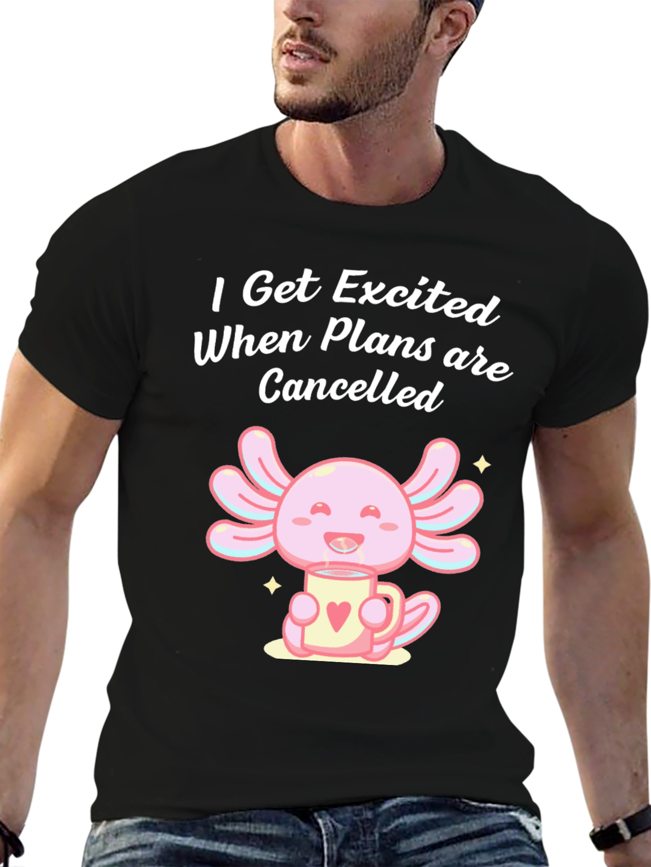 Black Excited When Plans Cancelled T-Shirt view 6