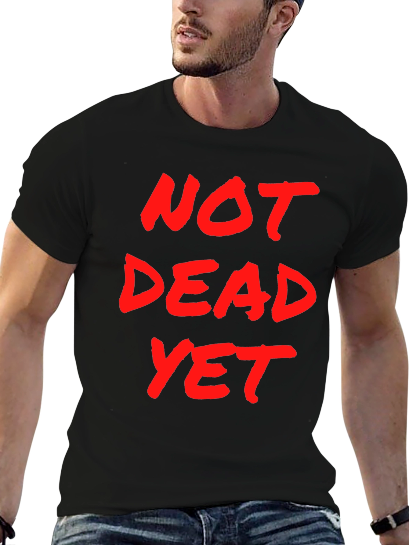 Black Not Dead Yet Graphic T-Shirt - Men's Black Tee view 6