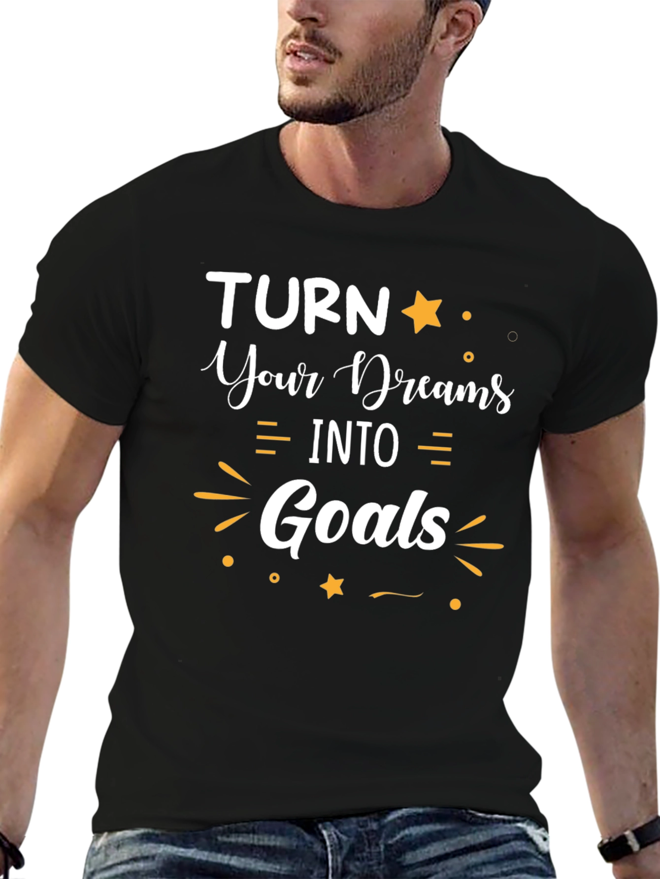 Black Turn Your Dreams Into Goals Graphic Tee view 6