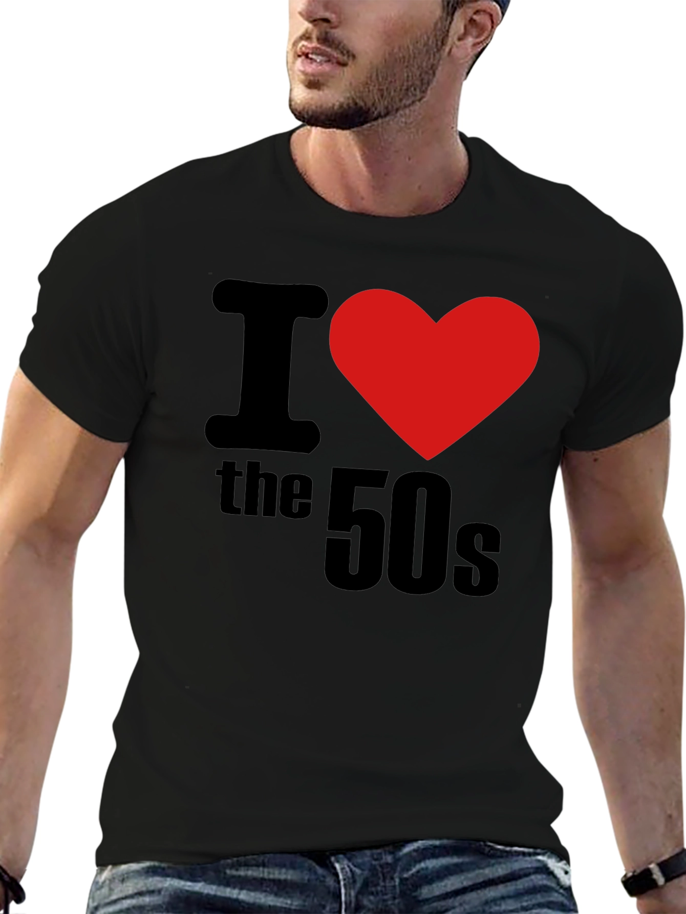 Black I Love The 50s Retro T-Shirt view 6