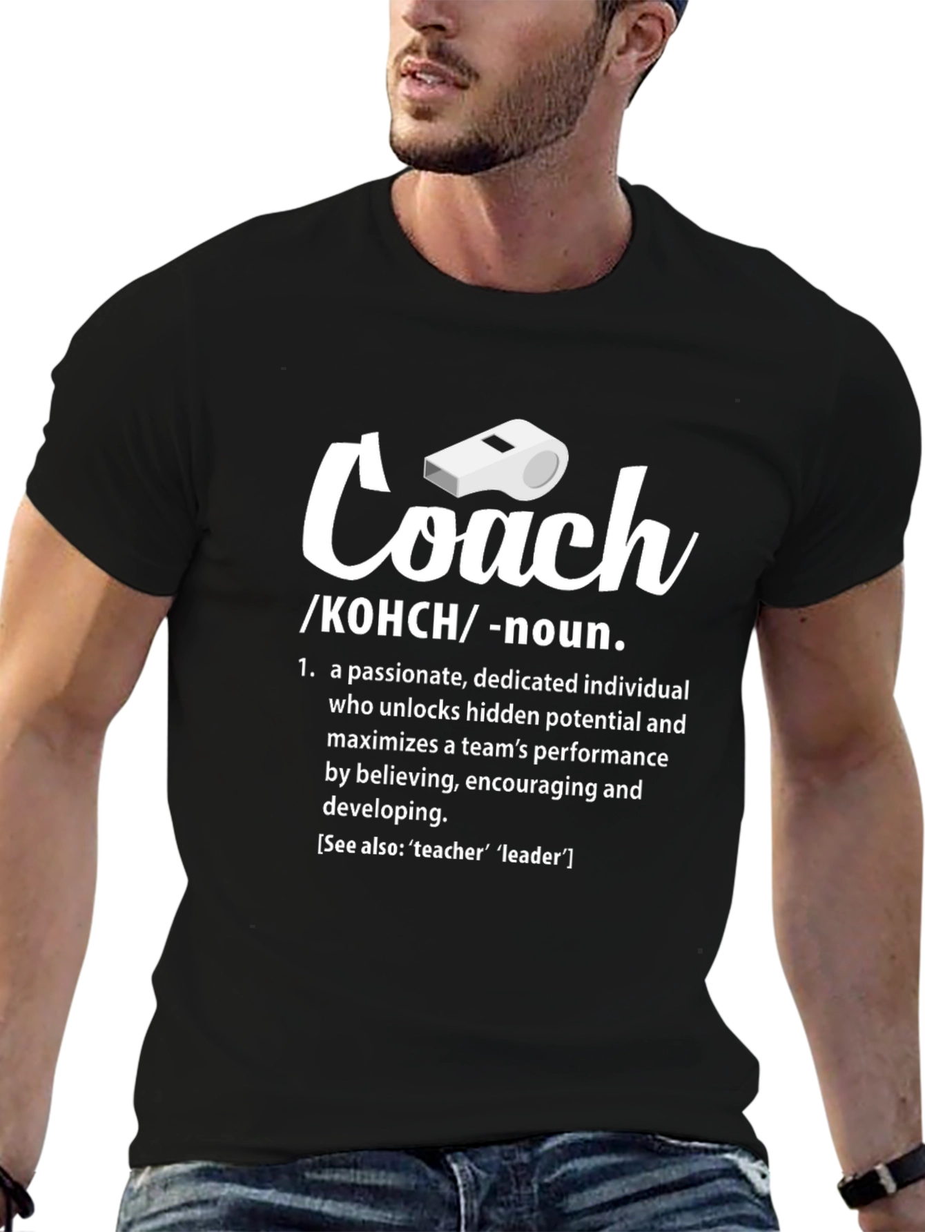 Black Coach Definition Graphic T-Shirt view 6
