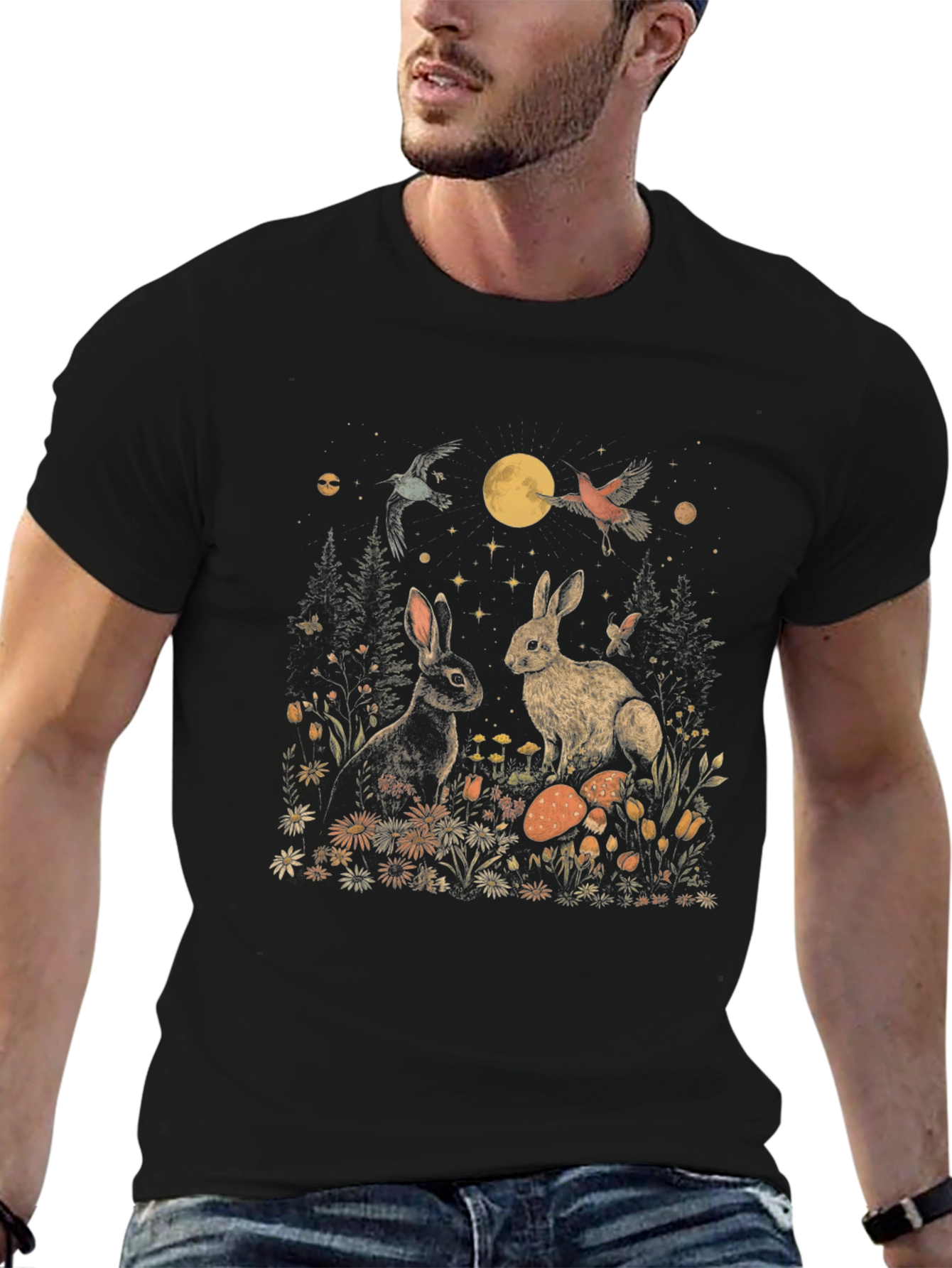 Black Enchanted Meadow Graphic Tee view 6