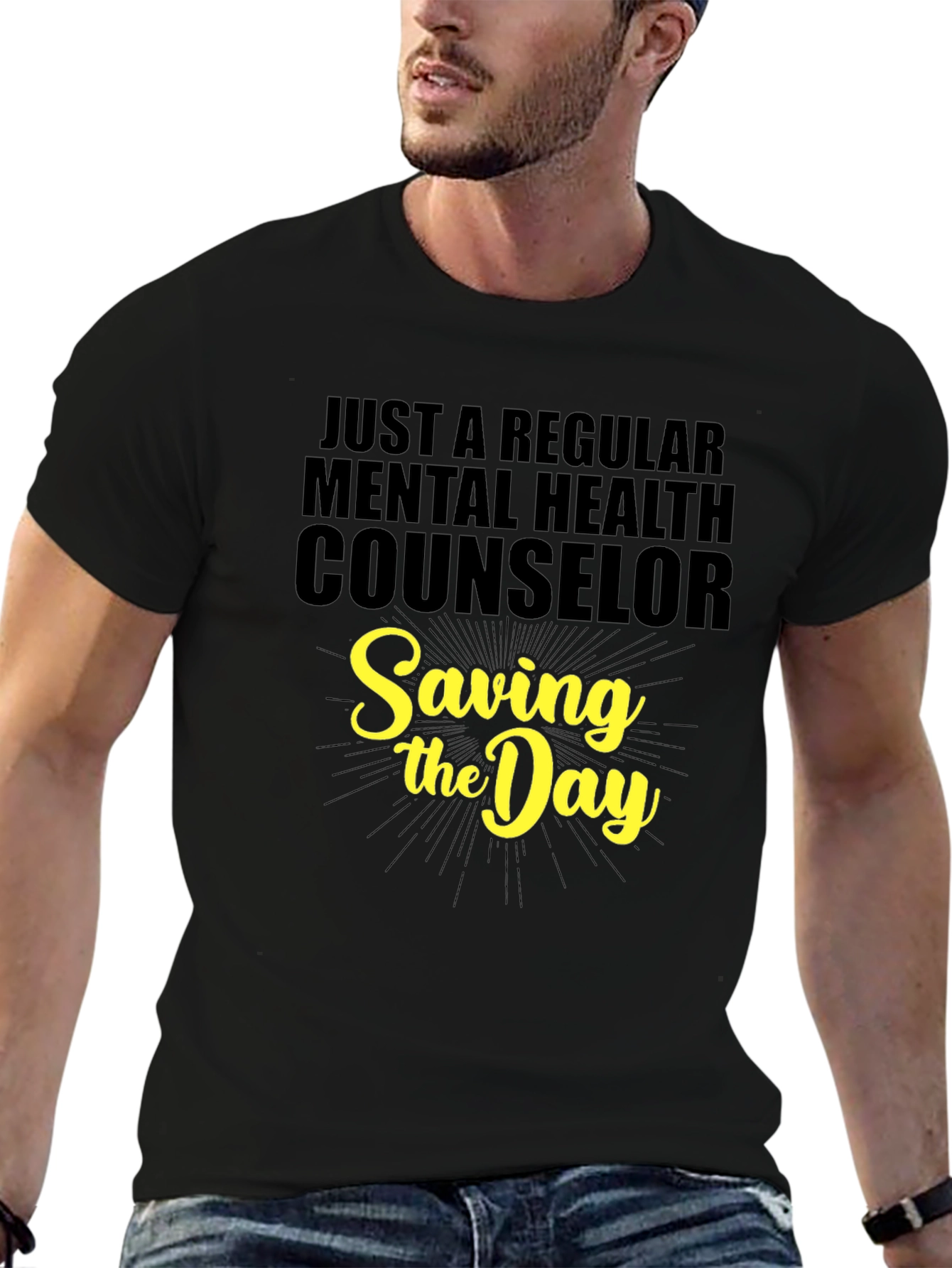 Black Mental Health Counselor T-Shirt - Saving the Day view 6