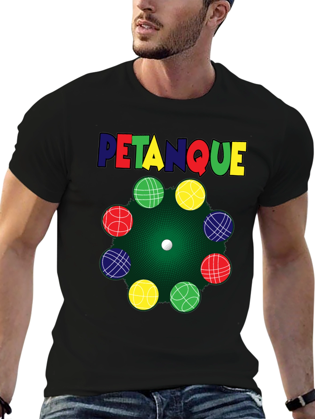 Black Pétanque Graphic T-Shirt view 6